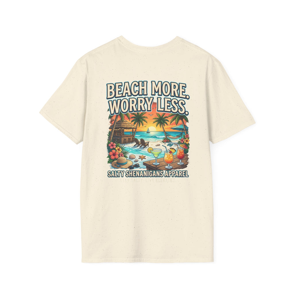 Beach More. Worry Less. Coastal Beach Tee Printify