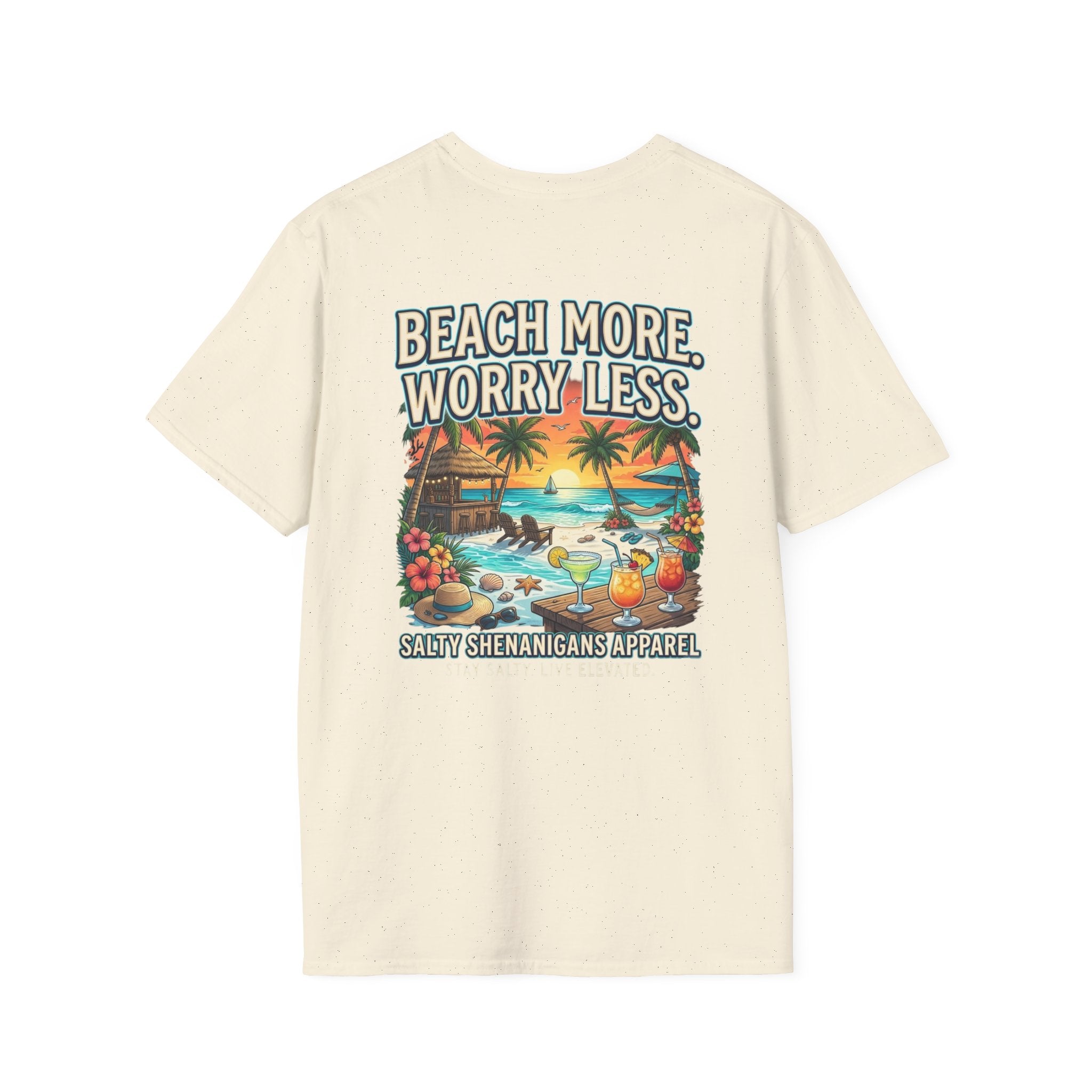 Beach More. Worry Less. Coastal Beach Tee Printify