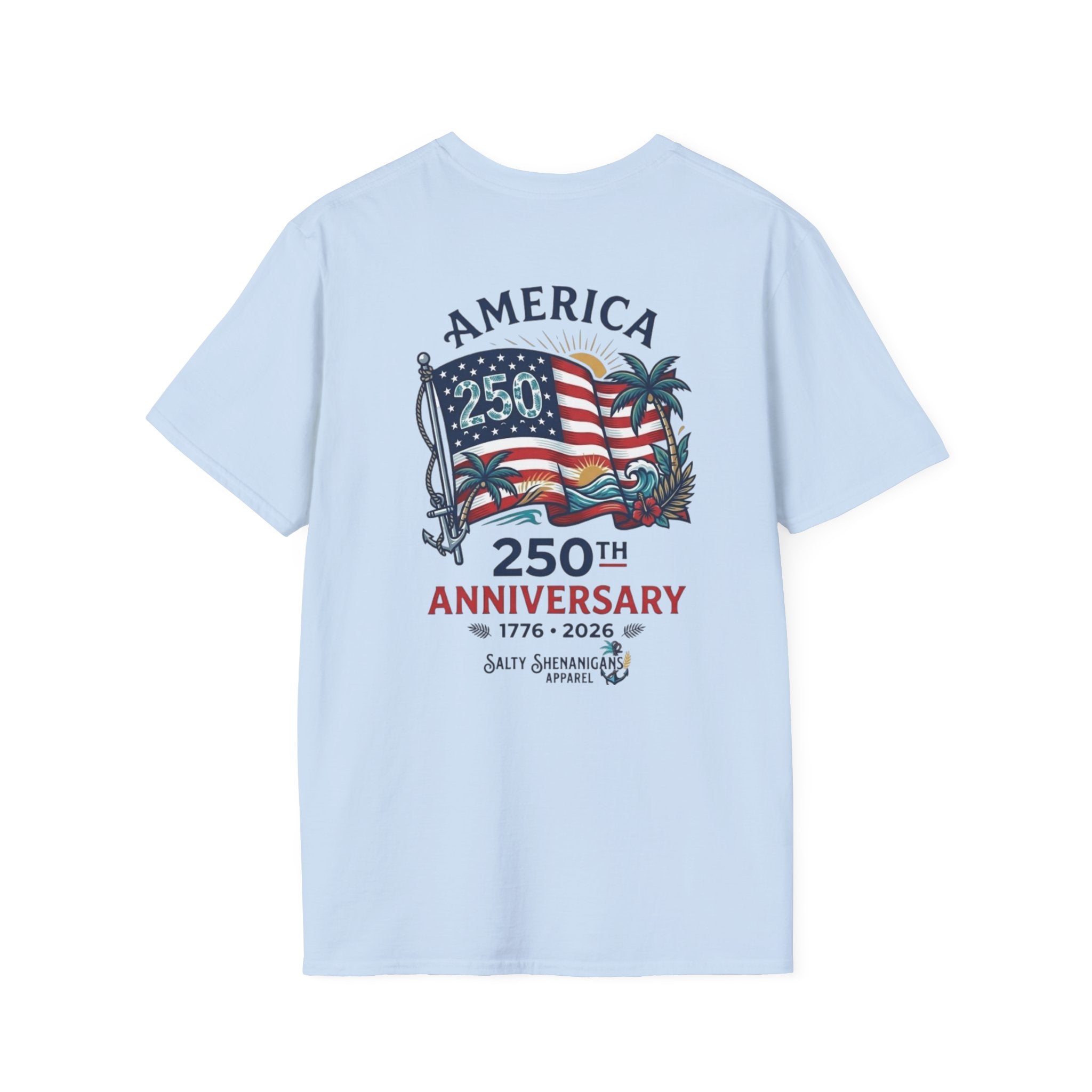 Salty Shenanigans Apparel America 250 Palm Color T-Shirt Printify