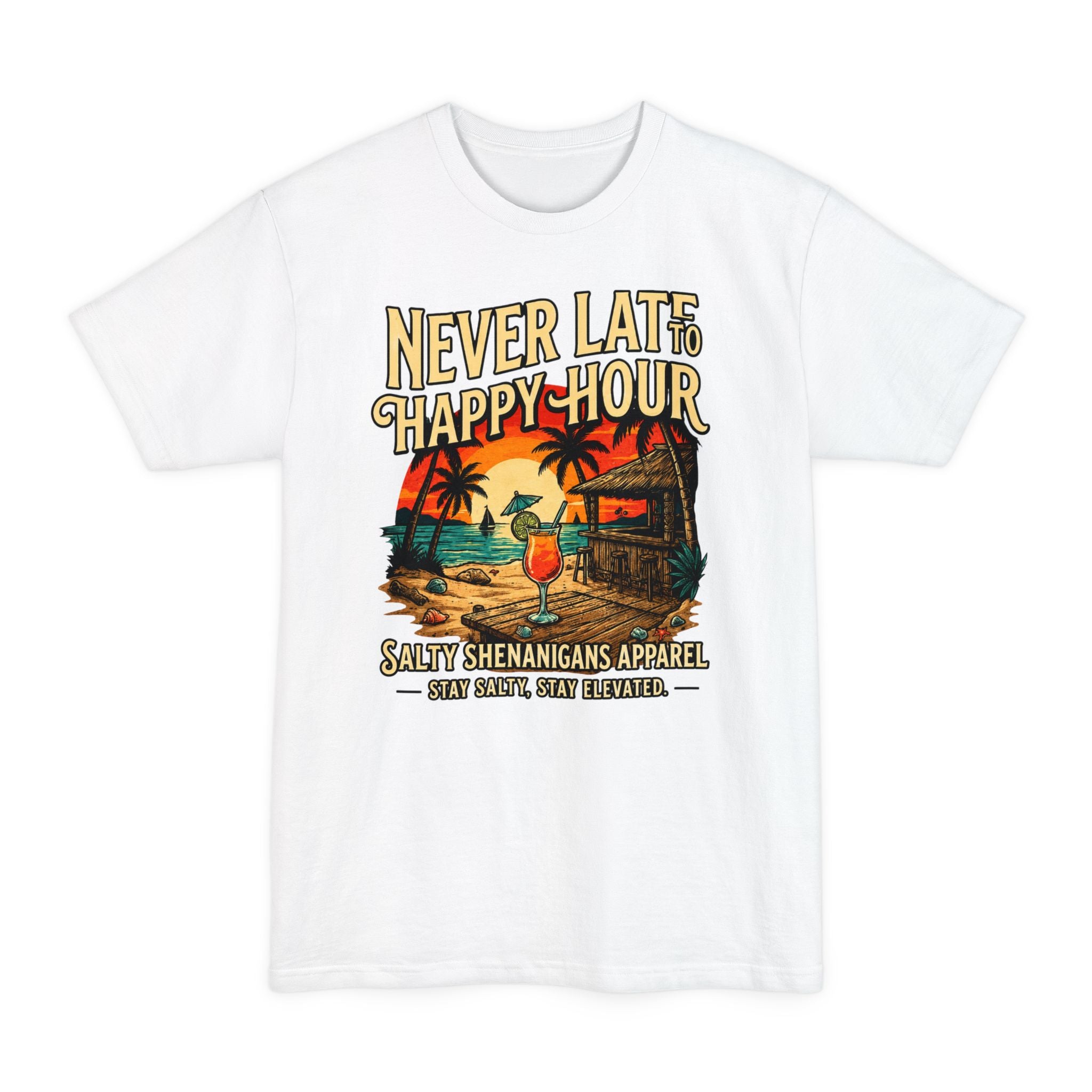 Never Late to Happy Hour Hanes Beefy-T® Tall Tee Printify