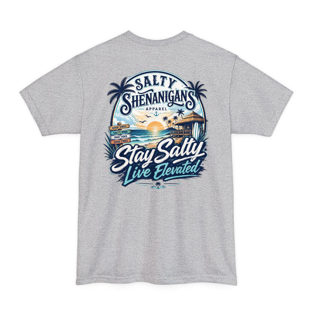 Stay Salty, Live Elevated Coastal Beach Bar Tall Tee Printify