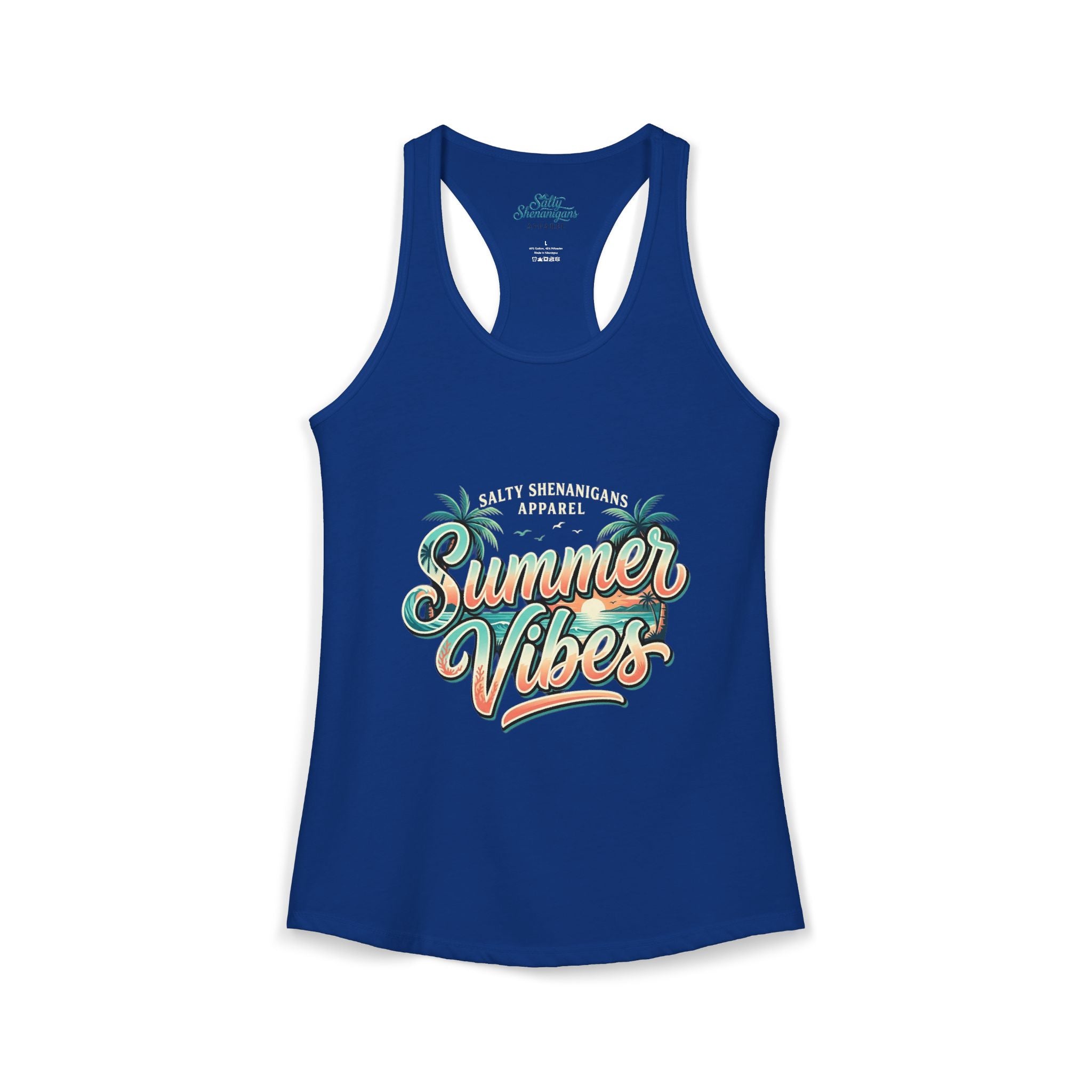 Summer Vibes Women's Racerback Tank Top | Salty Shenanigans Apparel Printify
