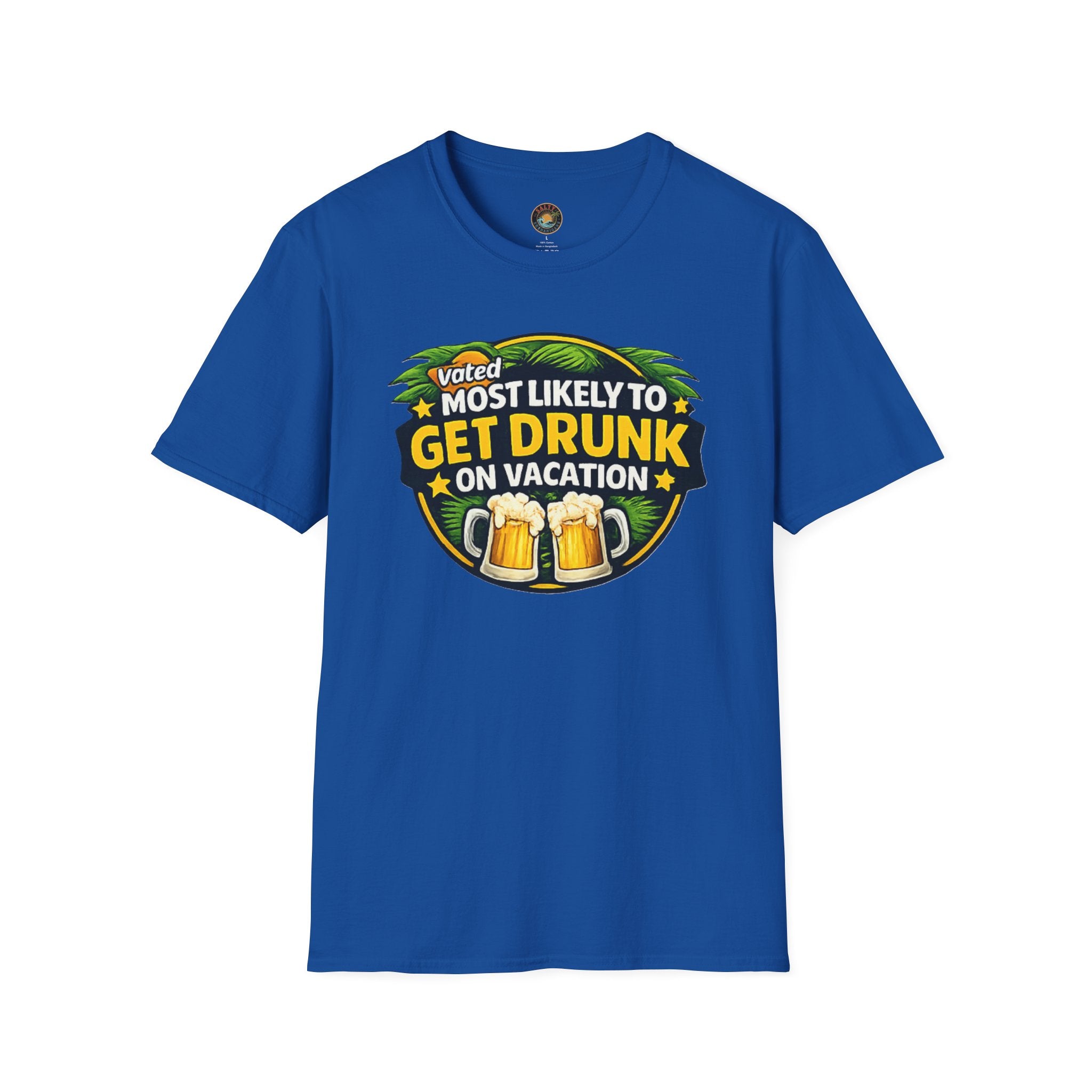 Voted Most Likely to Get Drunk on Vacation T-Shirt | Salty Shenanigans Funny Tee