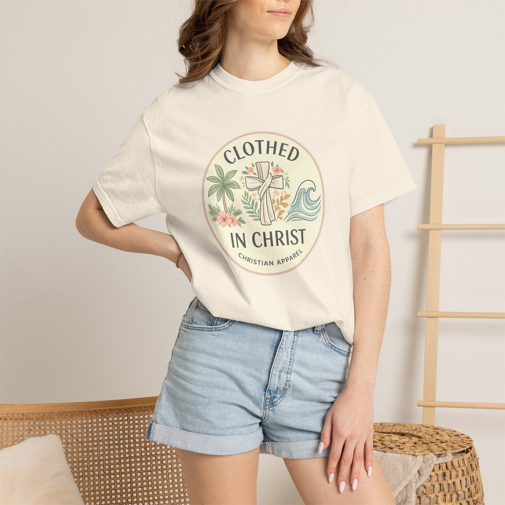 Clothed in Christ Graphic T-Shirt — Christian Faith Tee Printify