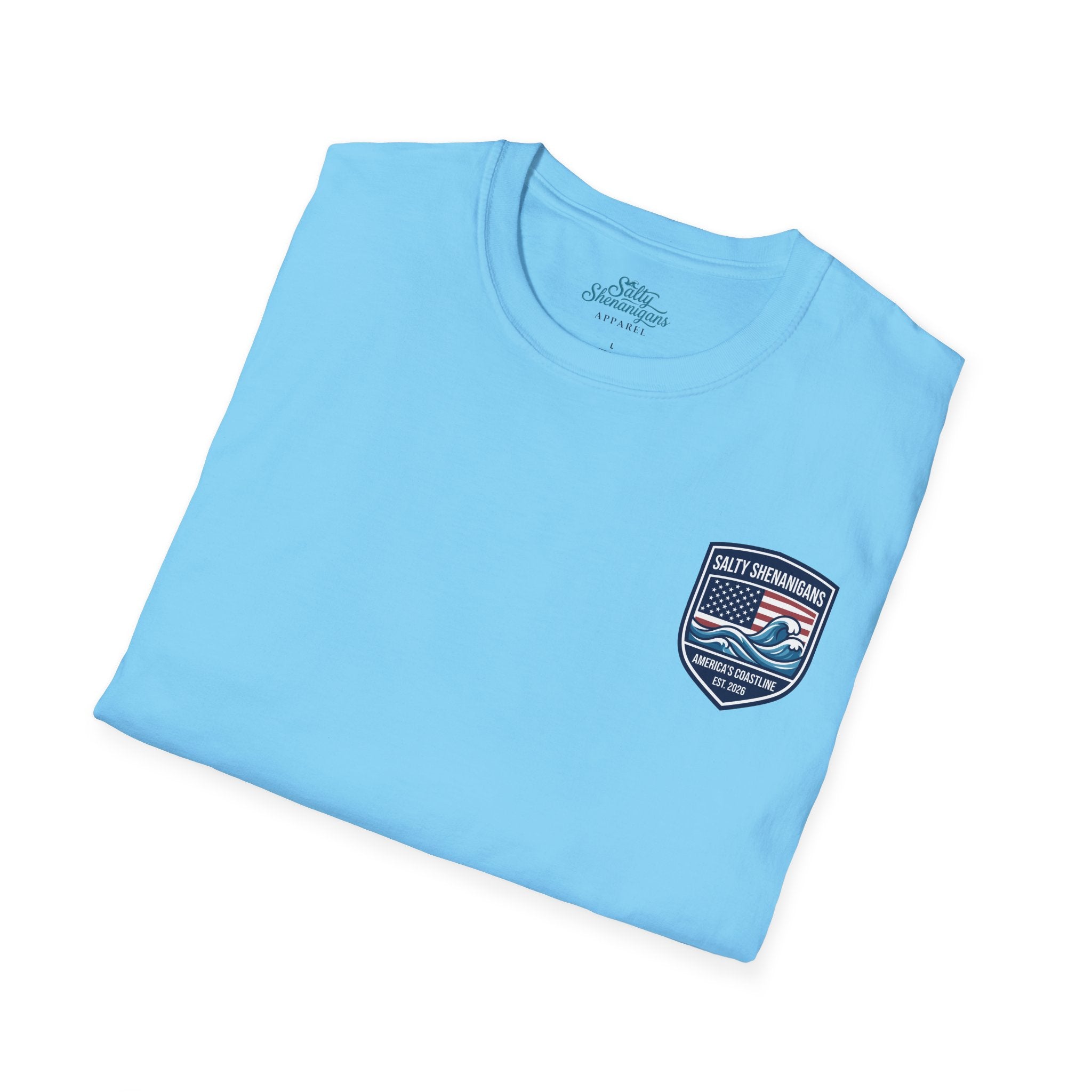 America 250th Anniversary Coastal Flag Tee | Salty Shenanigans Apparel Printify