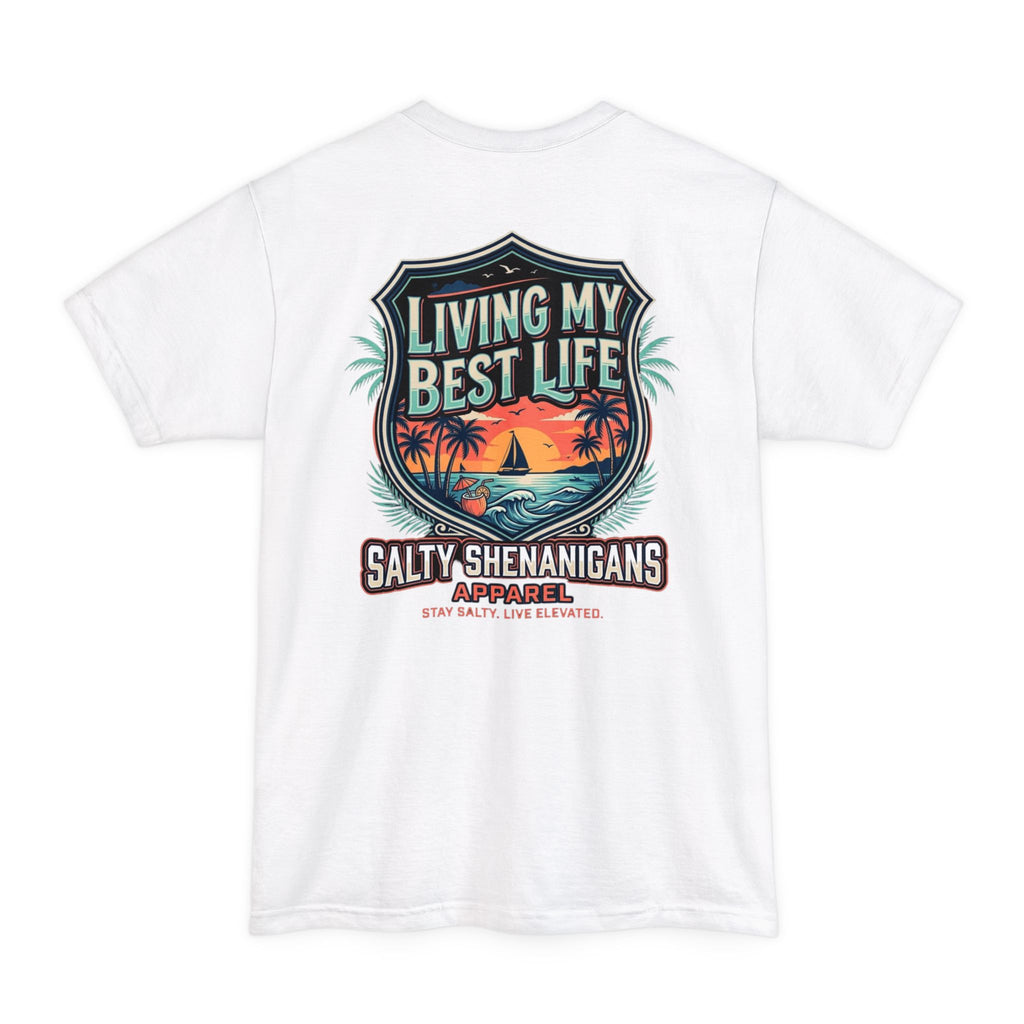 Living My Best Life Shirt | Beach Vacation Tall Tee Printify