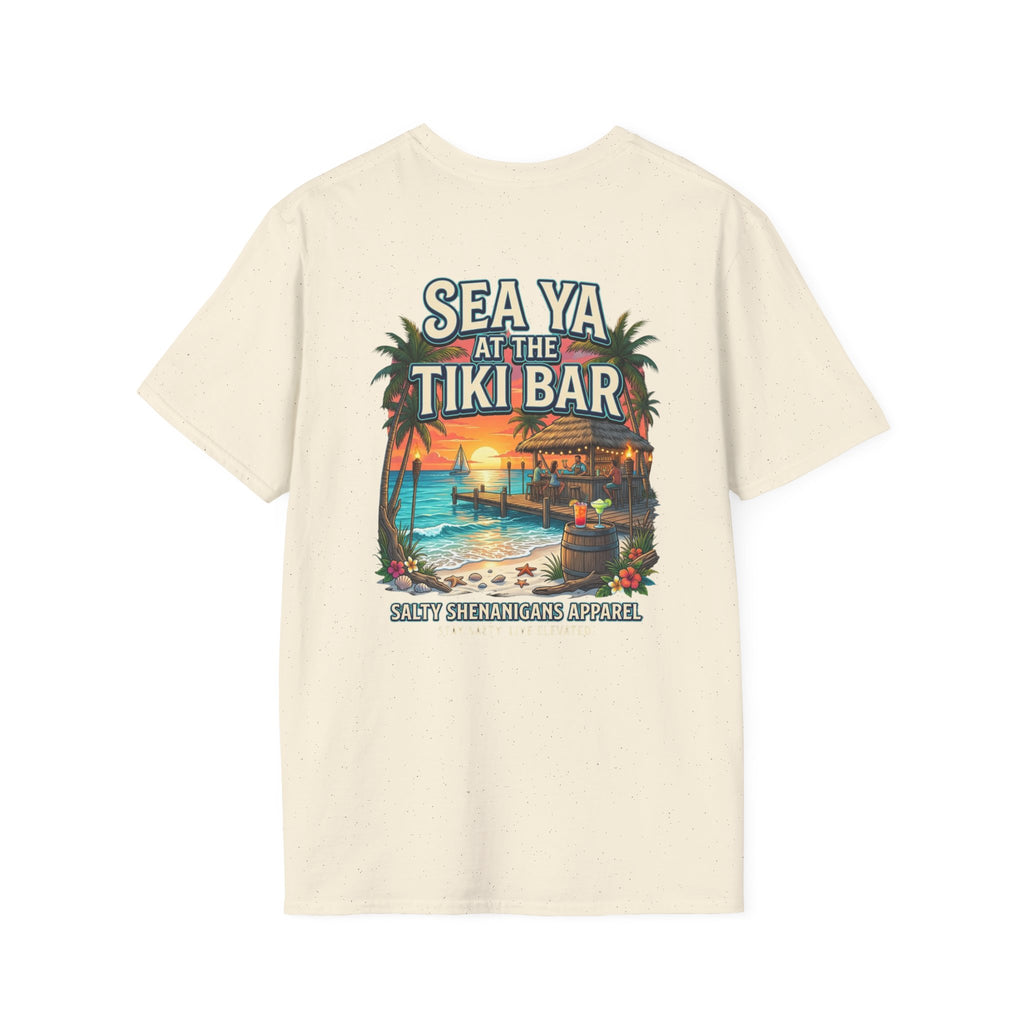 Sea Ya at the Tiki Bar Beach T-Shirt | Tropical Vacation Graphic Tee Printify
