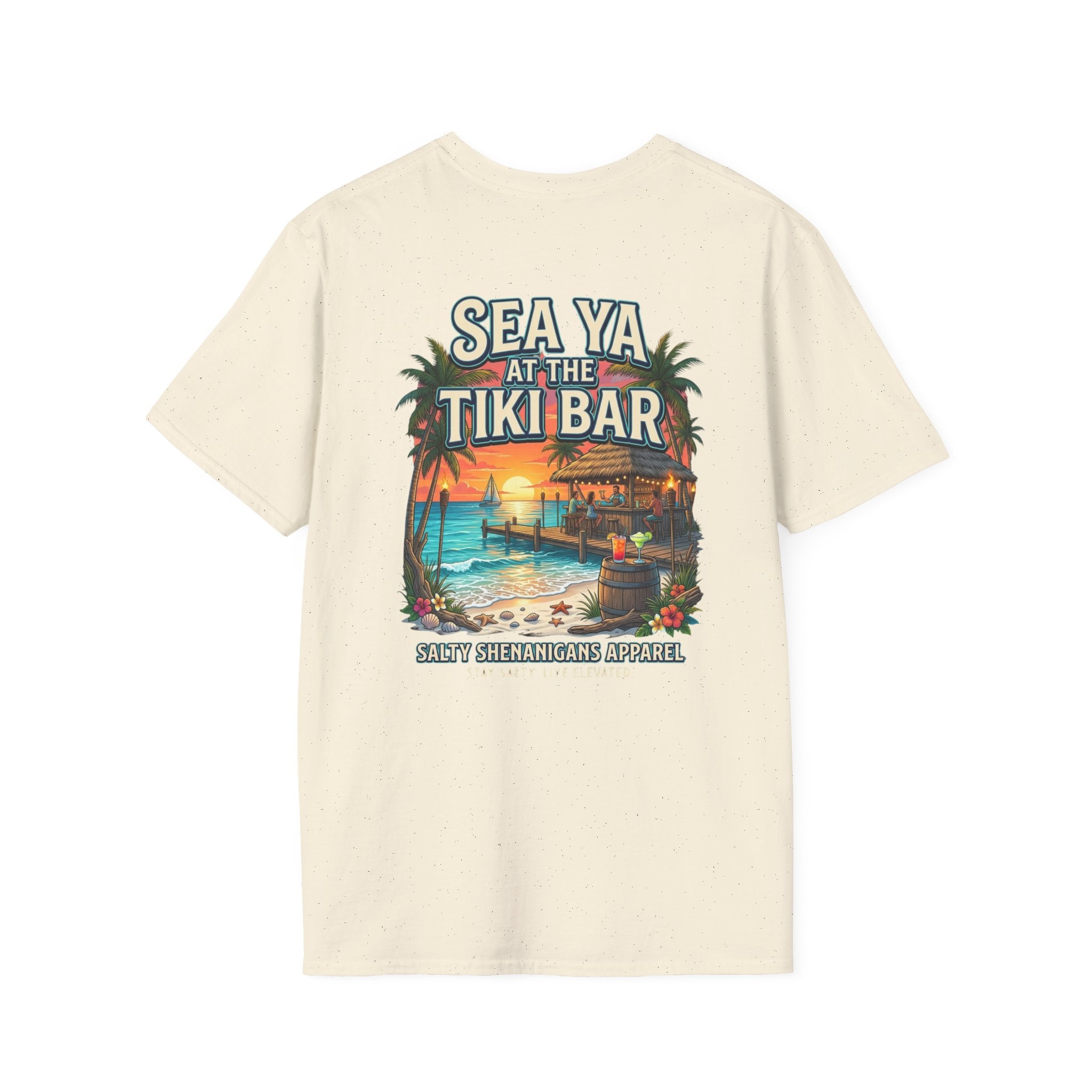 Sea Ya at the Tiki Bar Beach T-Shirt | Tropical Vacation Graphic Tee Printify