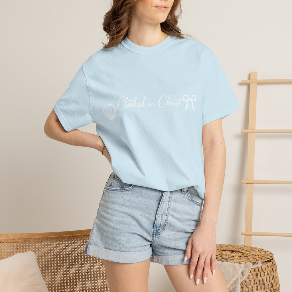 Clothed in Christ T-Shirt- White Graphic Printify