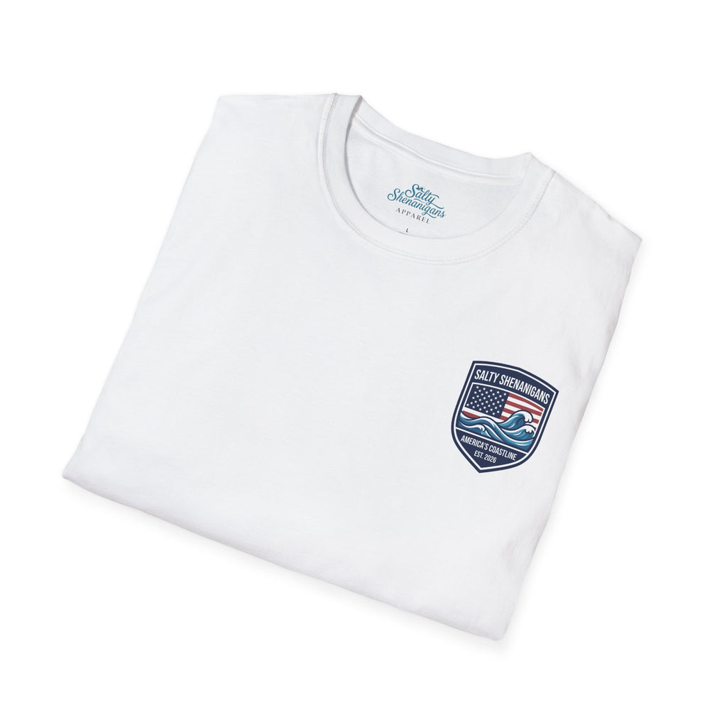 America 250th Anniversary Coastal Flag Tee | Salty Shenanigans Apparel Printify
