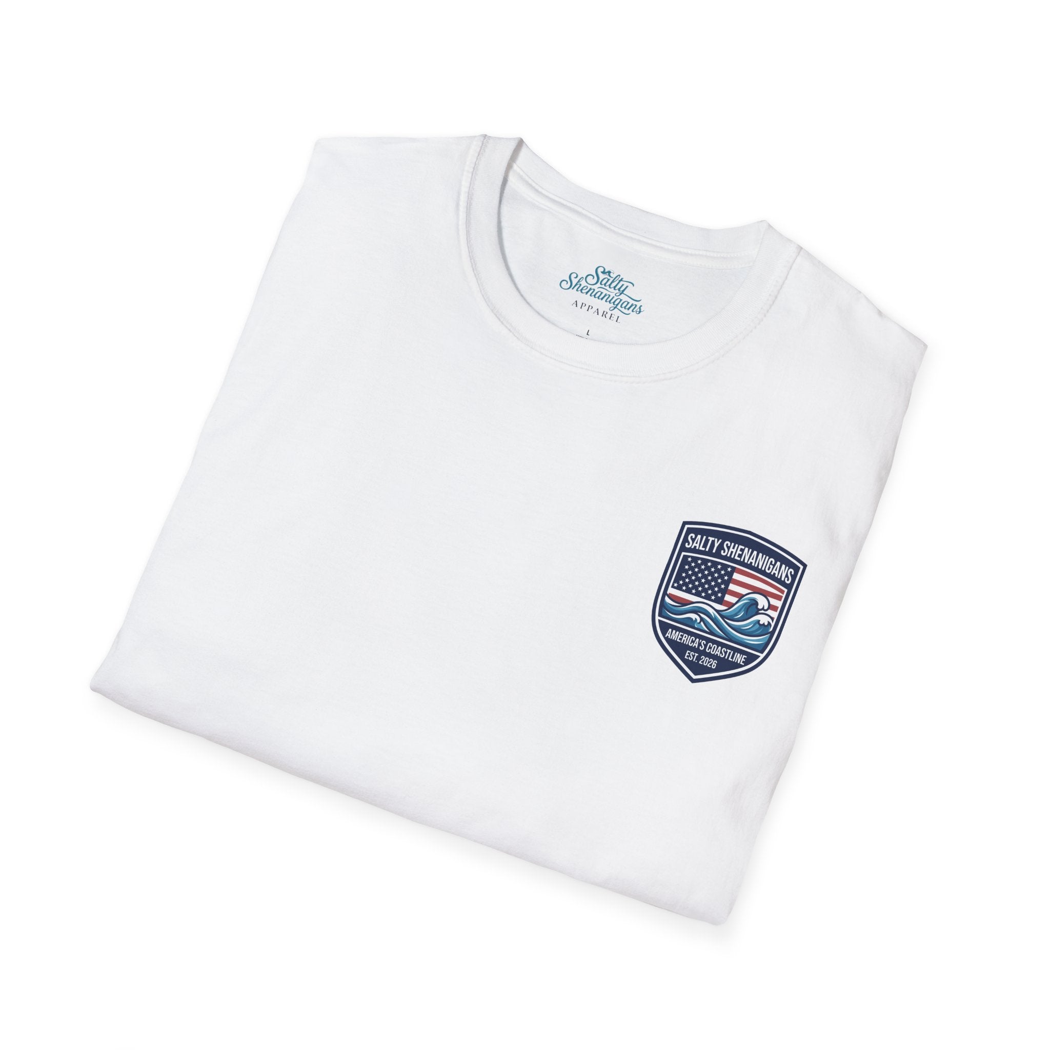 America 250th Anniversary Coastal Flag Tee | Salty Shenanigans Apparel Printify
