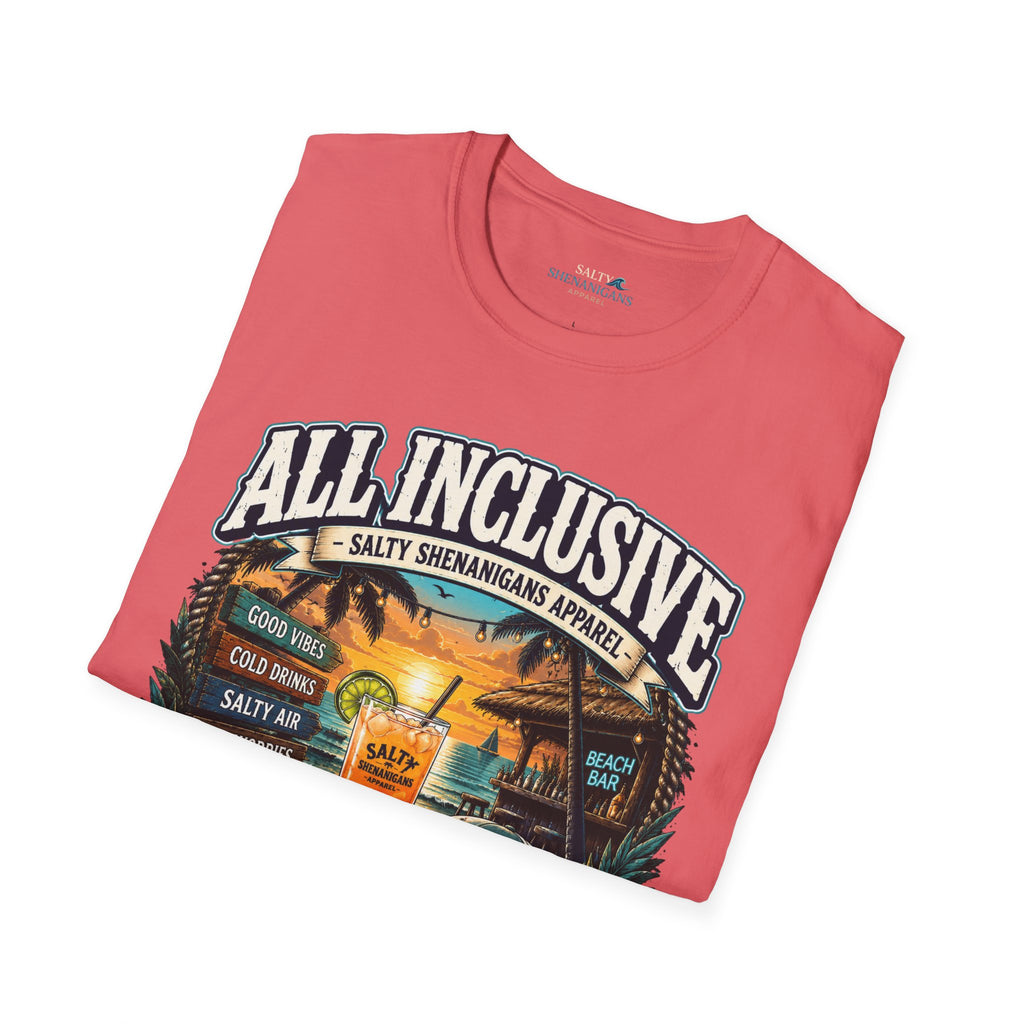 All Inclusive Loading Beach Vacation T-Shirt Printify