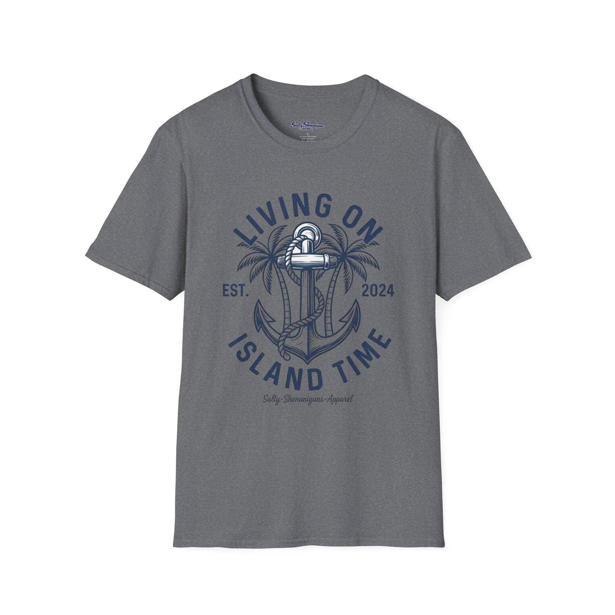 Salty Shenanigans Apparel Living On Island Time T-Shirt Printify