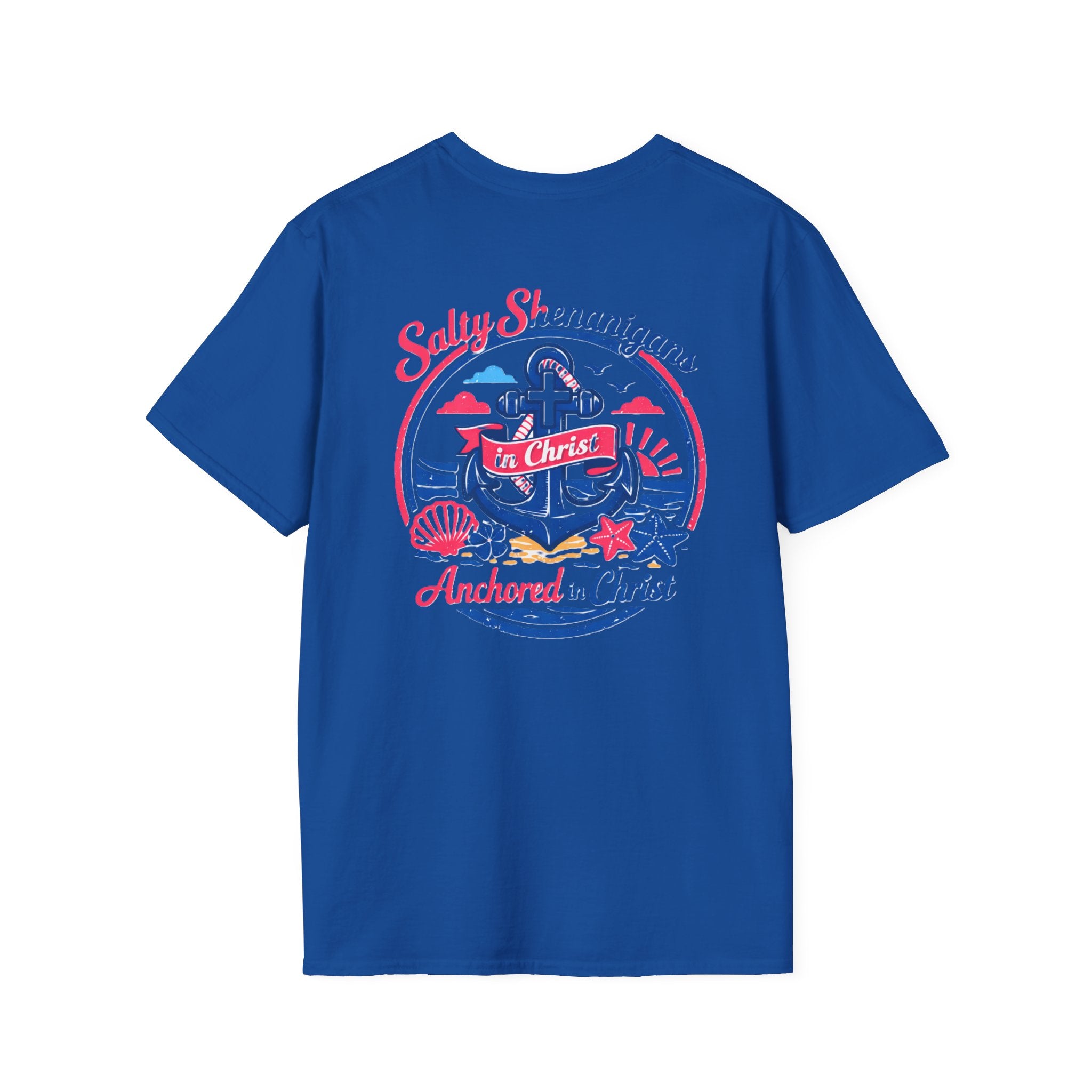 Retro Anchored in Christ Salty Shenanigans Tee Shirt Printify