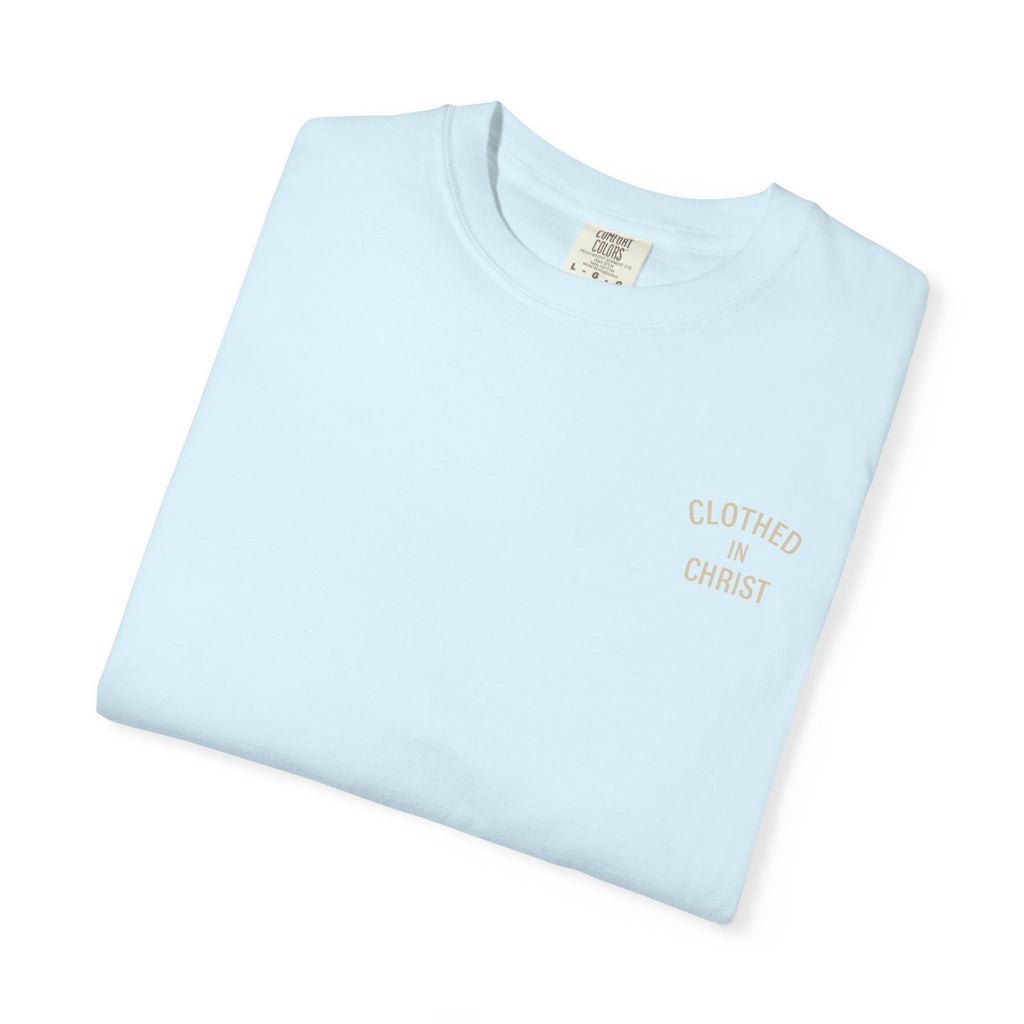 Clothed In Christ T‑Shirt — Isaiah 43:2 Beach Tee Printify