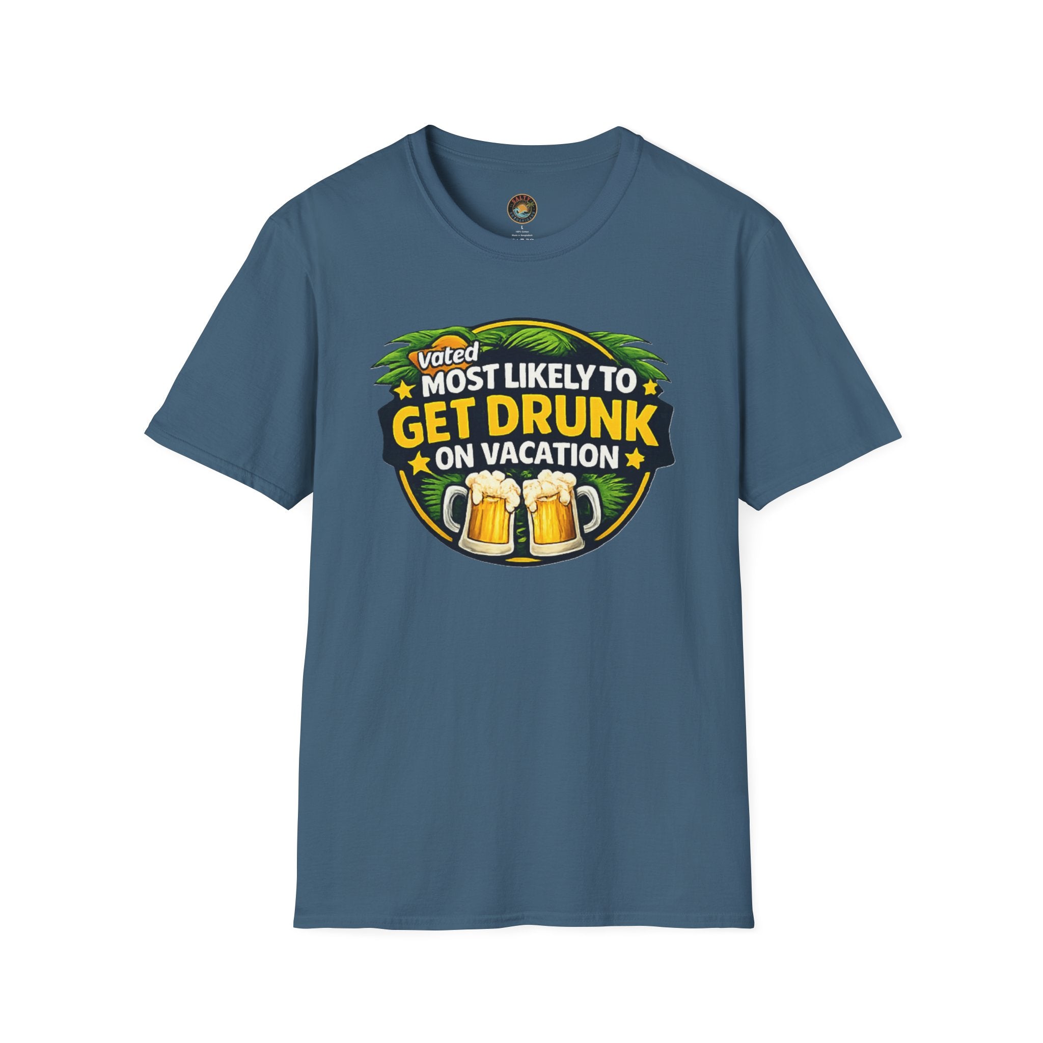 Voted Most Likely to Get Drunk on Vacation T-Shirt | Salty Shenanigans Funny Tee