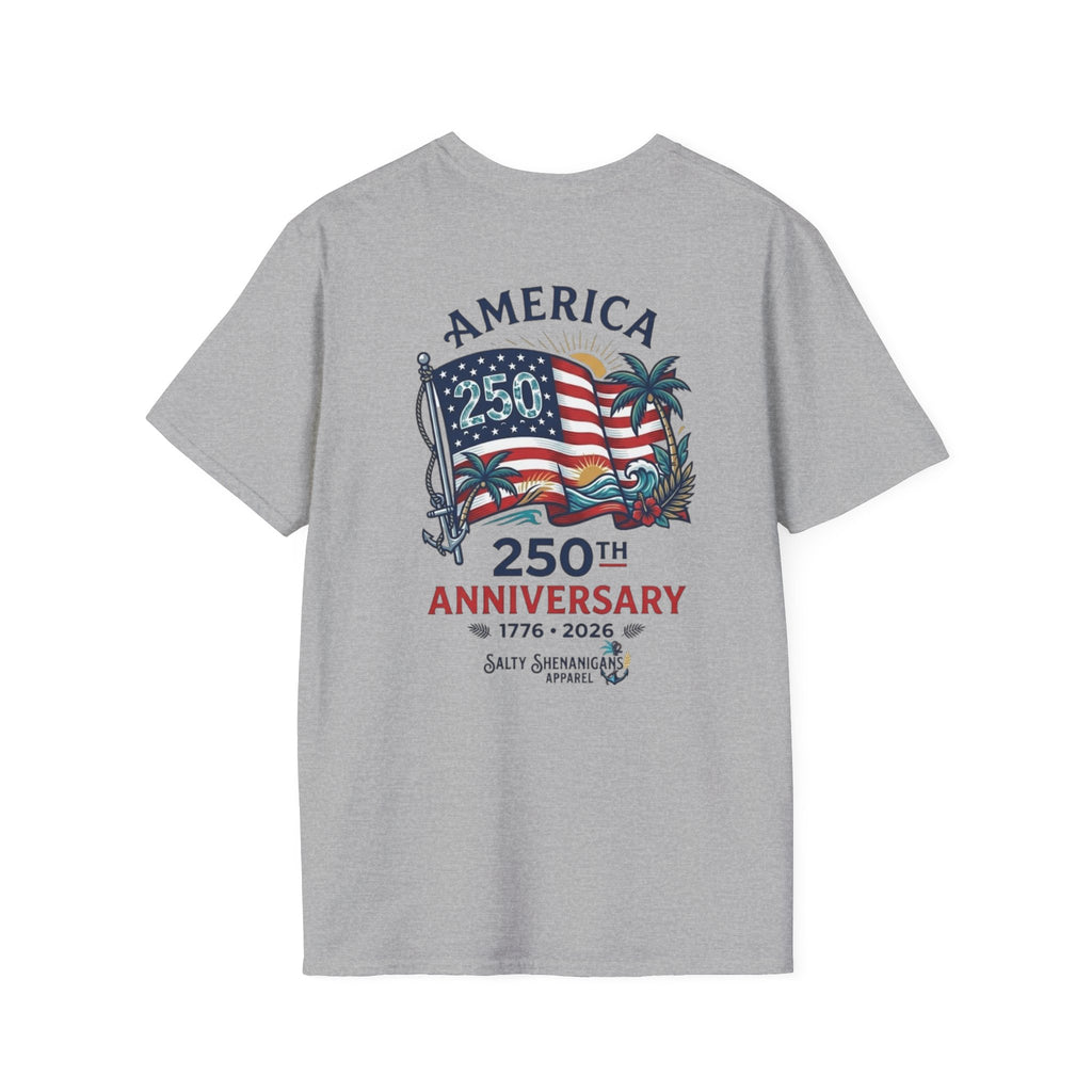 Salty Shenanigans Apparel America 250 Palm Color T-Shirt Printify