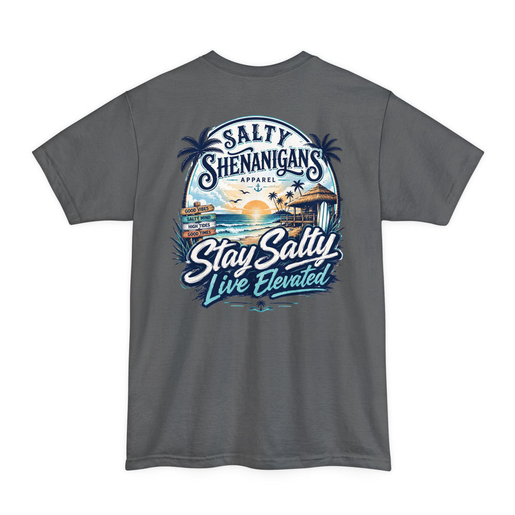 Stay Salty, Live Elevated Coastal Beach Bar Tall Tee Printify