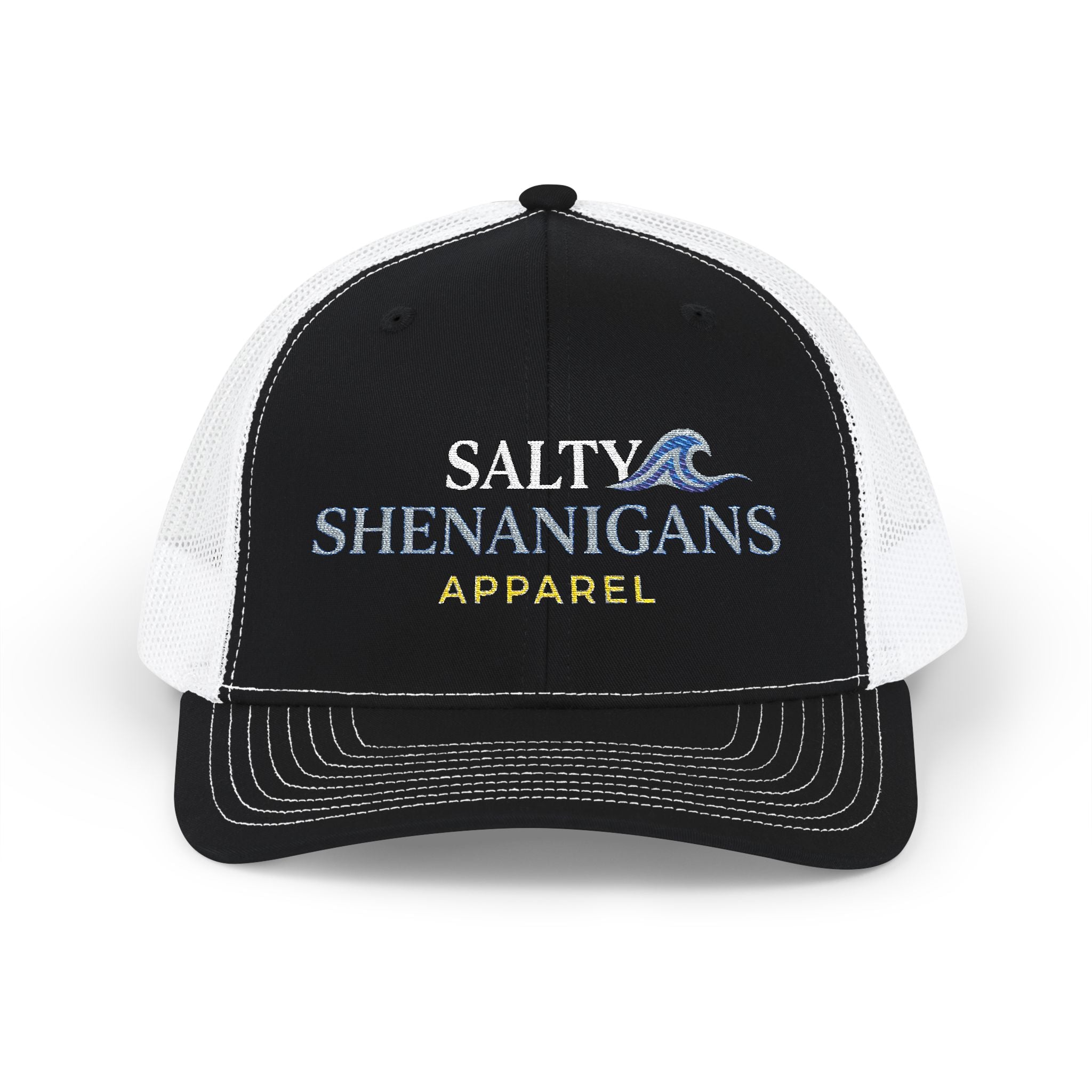 Salty Shenanigans Apparel Snapback Trucker Cap | Premium Coastal Beach Hat | Adjustable Mesh Baseball Cap Printify