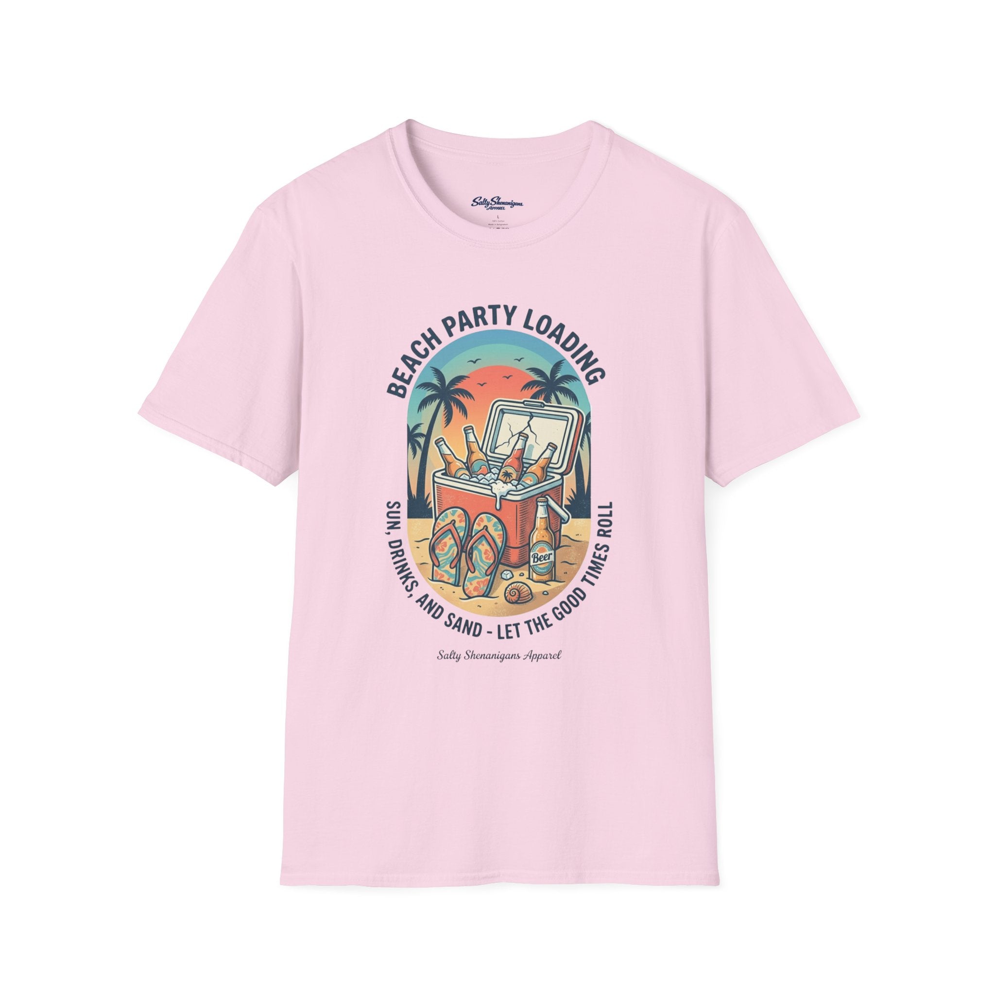 Salty Shenanigans Apparel Beach Party Loading T-Shirt Printify