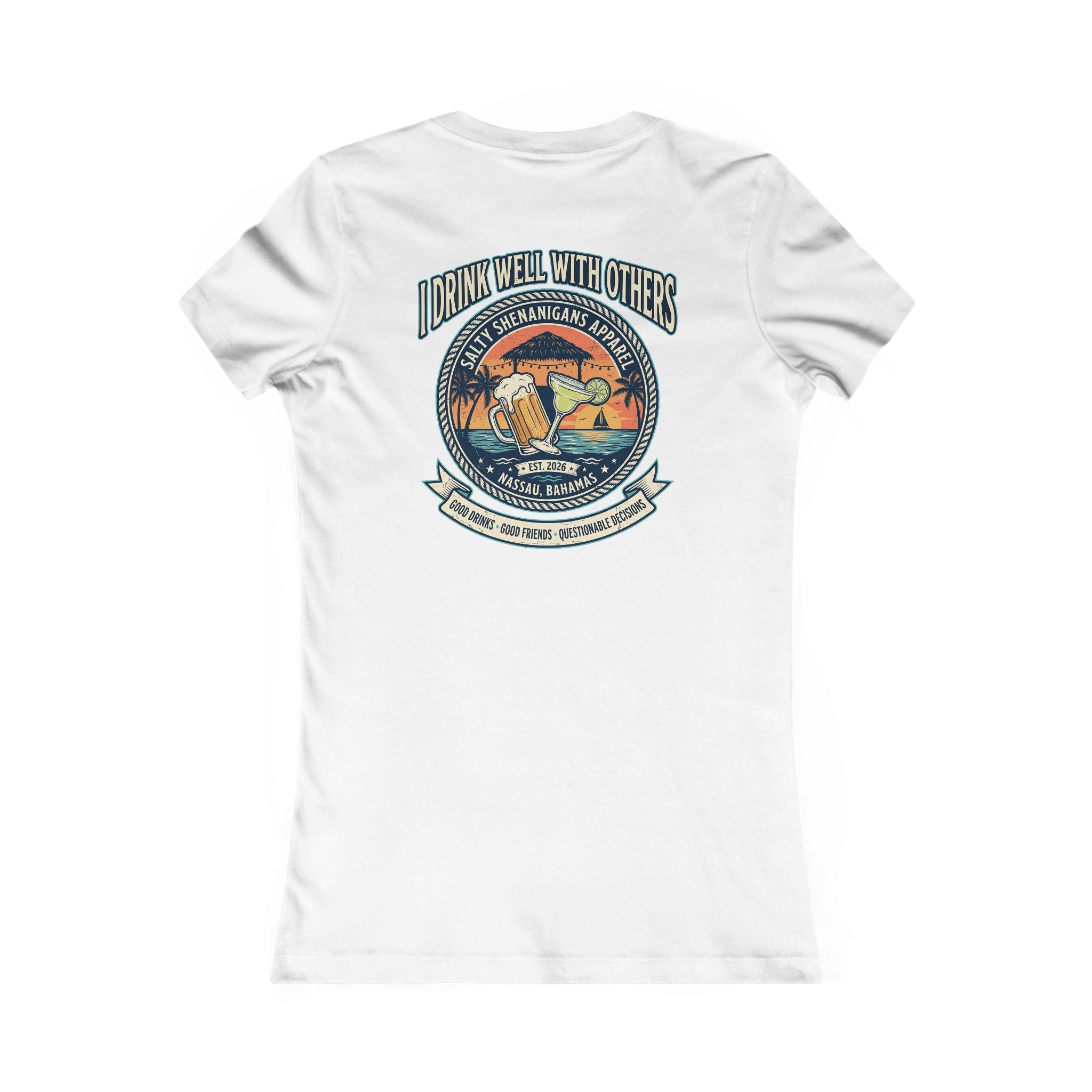 I Drink Well With Others Women's Beach Bar T-Shirt Printify