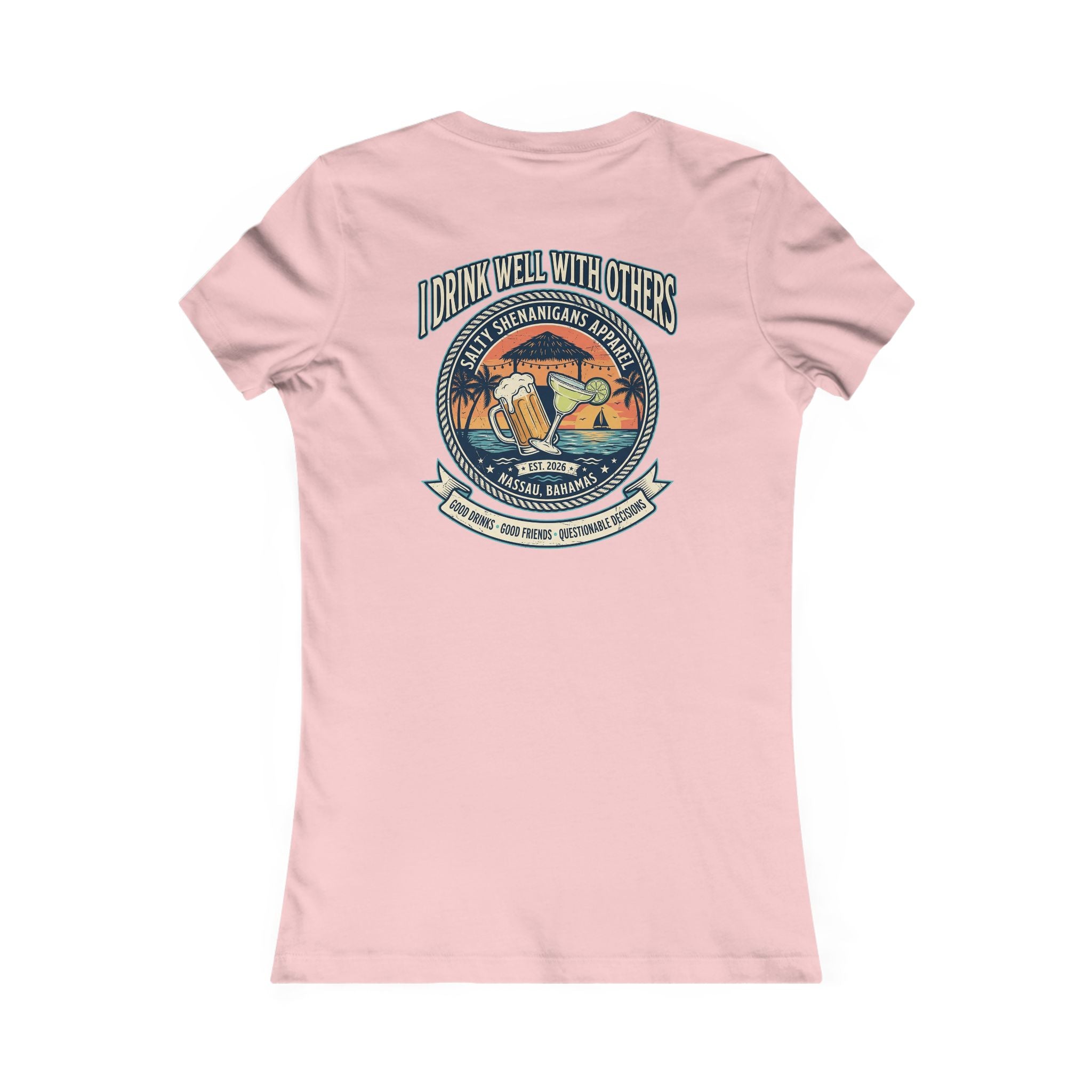 I Drink Well With Others Women's Beach Bar T-Shirt Printify
