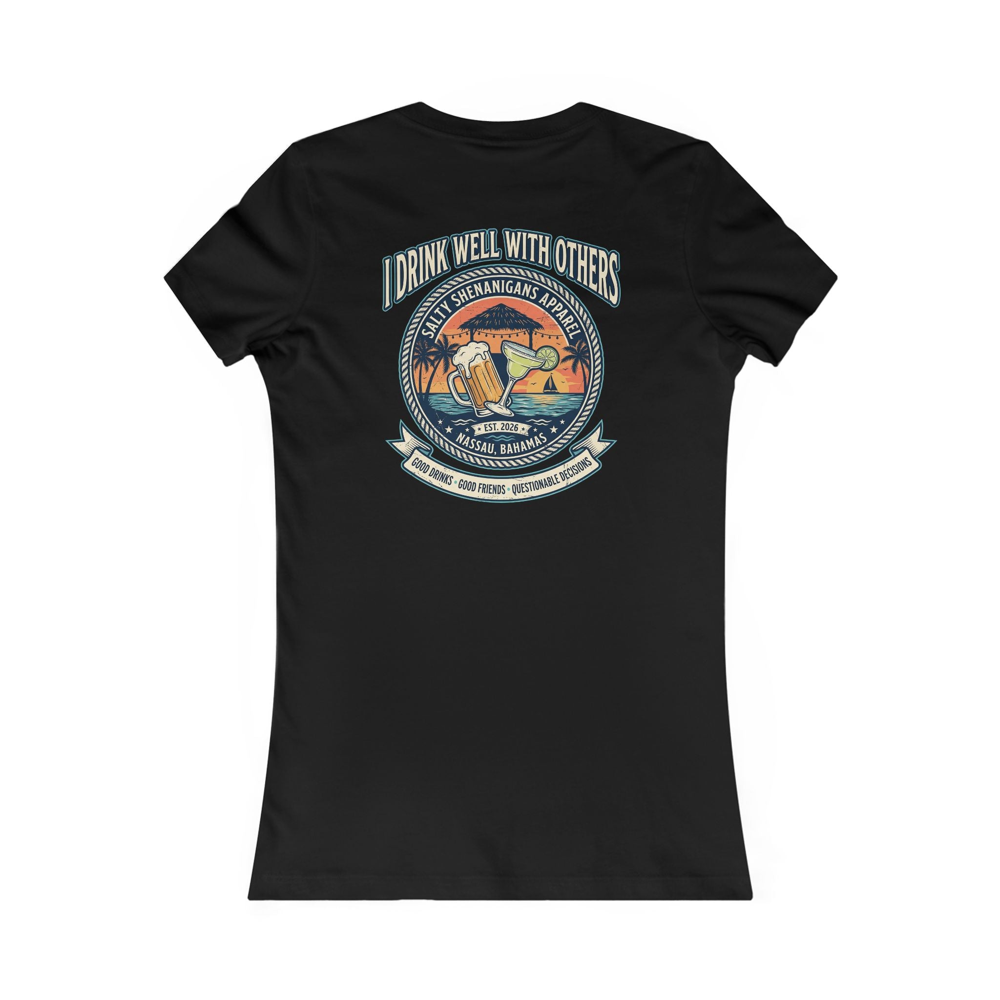 I Drink Well With Others Women's Beach Bar T-Shirt Printify