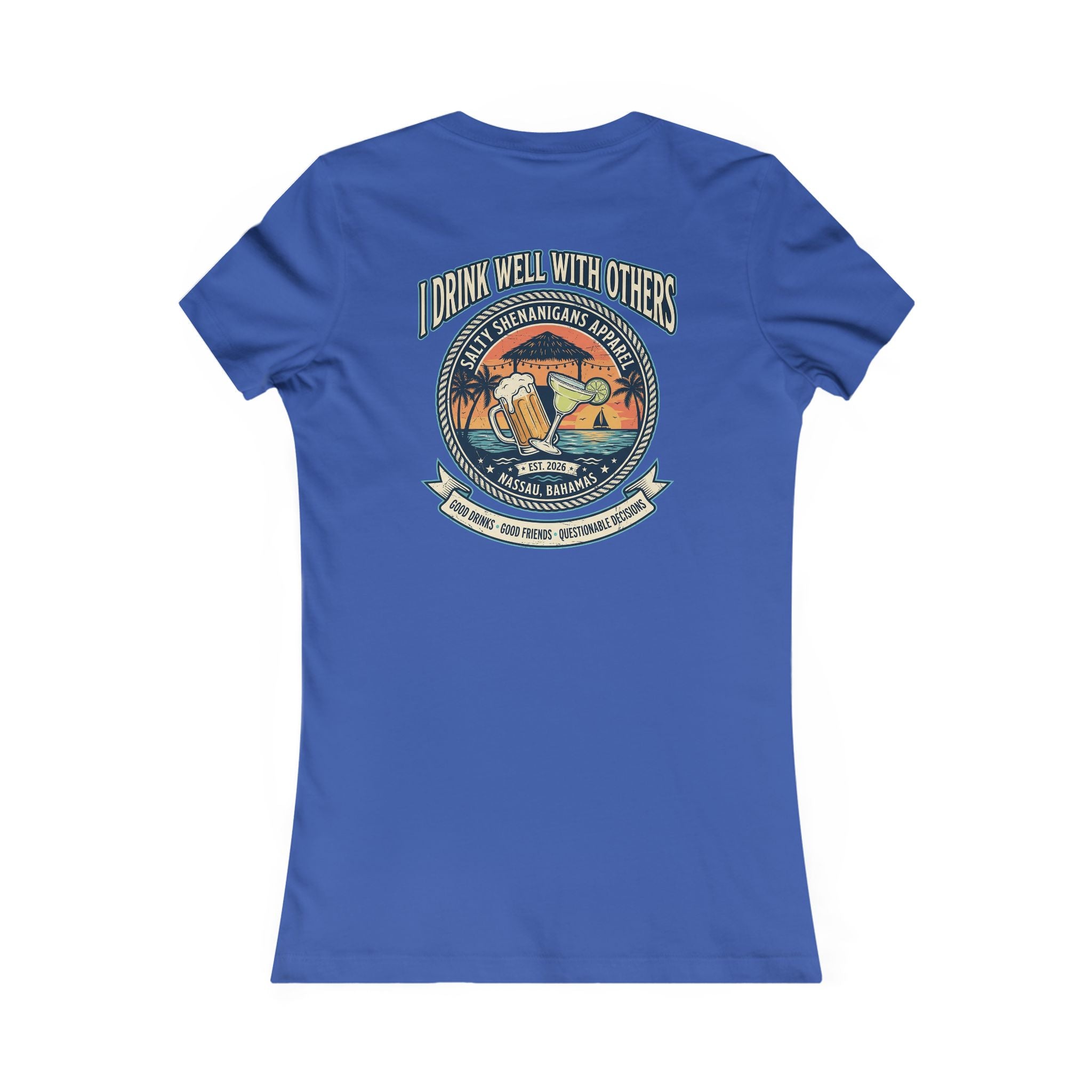 I Drink Well With Others Women's Beach Bar T-Shirt Printify