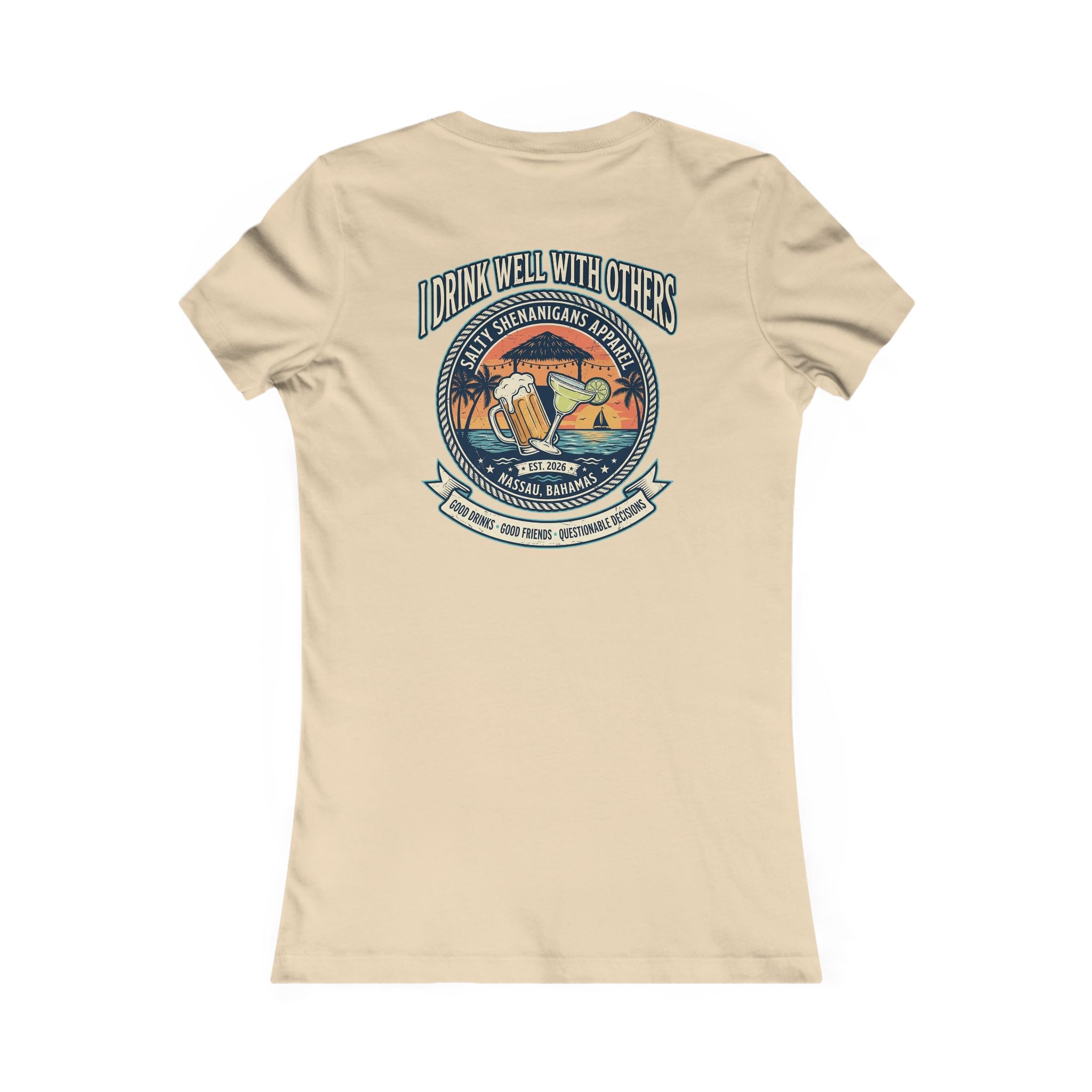 I Drink Well With Others Women's Beach Bar T-Shirt Printify