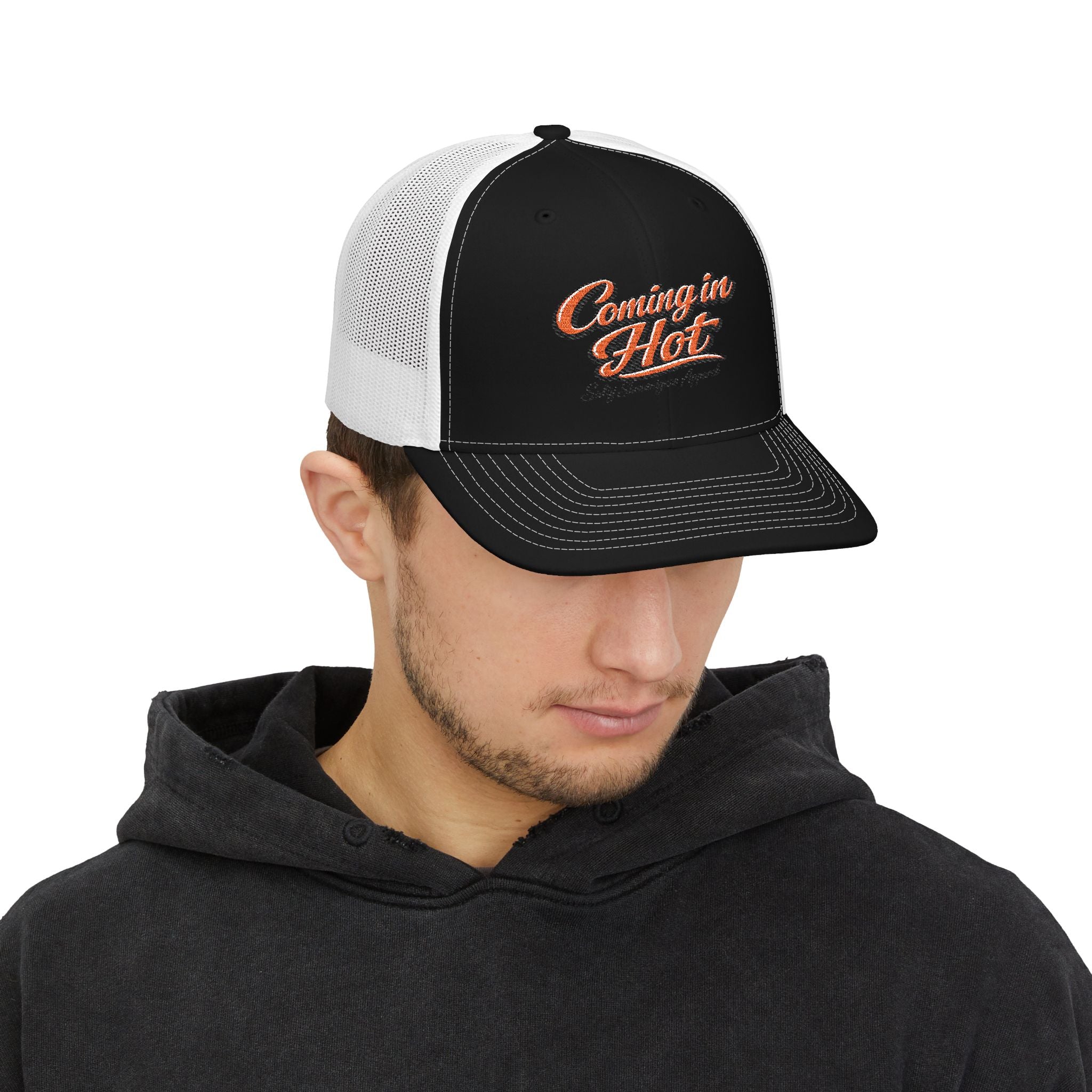 Coming In Hot Snapback Trucker Cap — Salty Shenanigans Apparel Printify