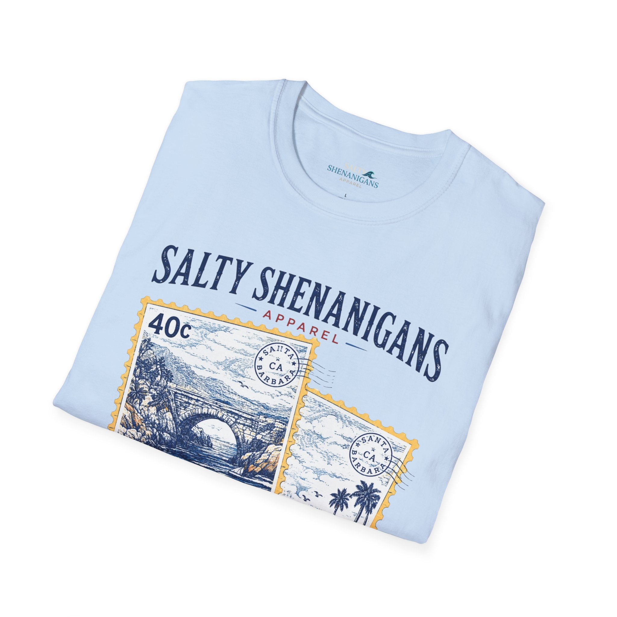 Coastal Getaway T-Shirt- Front Logo Printify