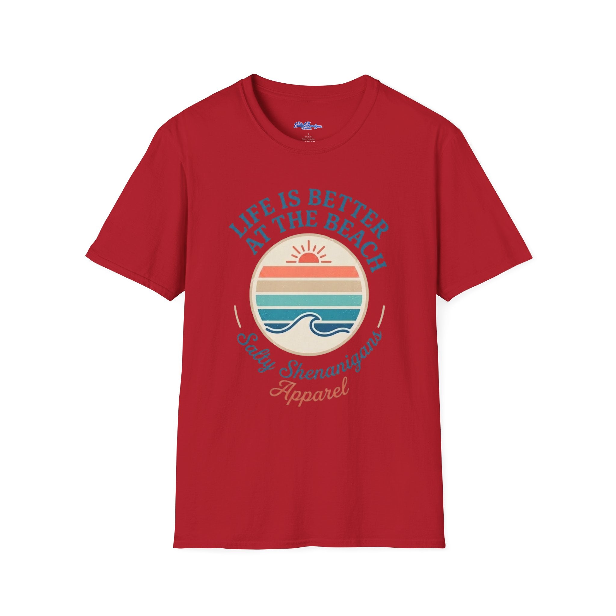 Salty Shenanigans Apparel Life's Better At The Beach T-Shirt Printify