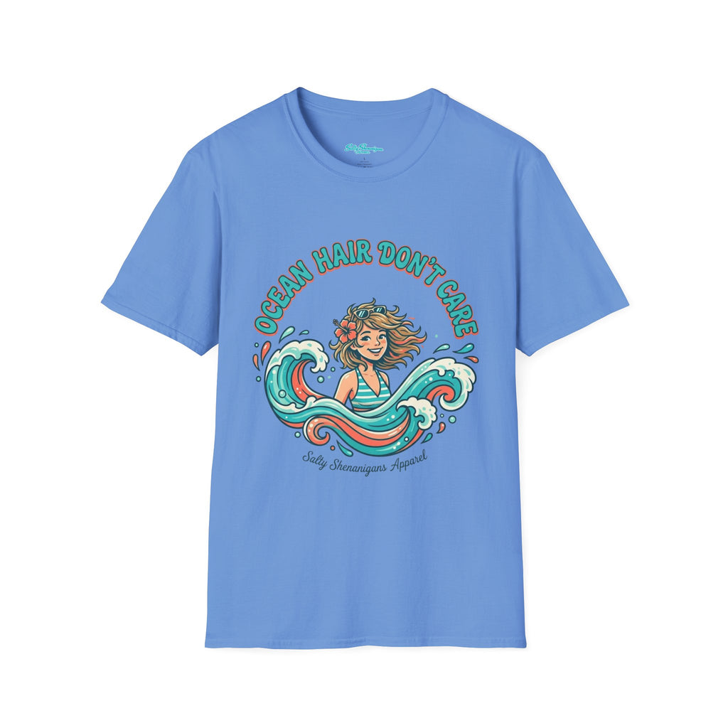 Ocean Hair Don't Care Salty Shenanigans Apparel  T-Shirt Printify