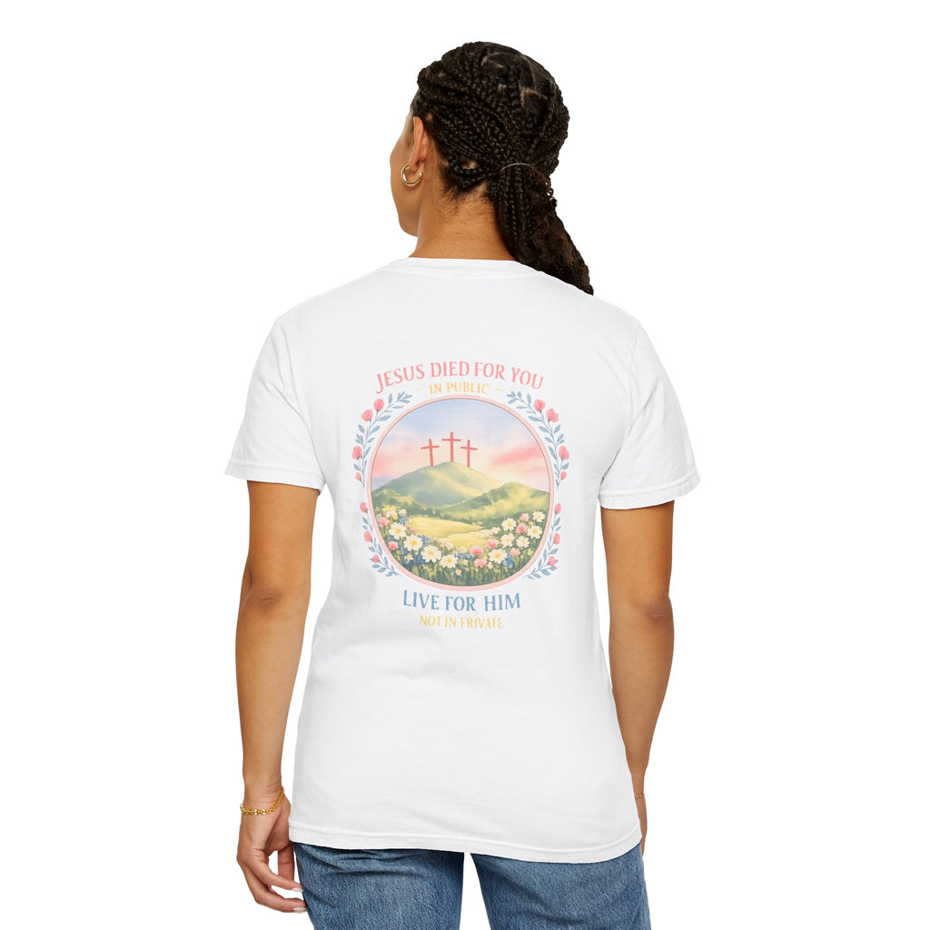 Clothed In Christ -Christian T-Shirt — "Jesus Died For You, Live For Him" Graphic Tee Printify