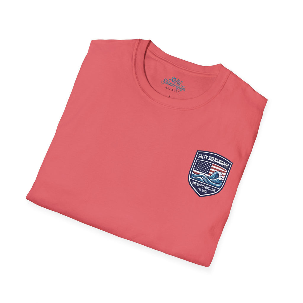 America 250th Anniversary Coastal Flag Tee | Salty Shenanigans Apparel Printify