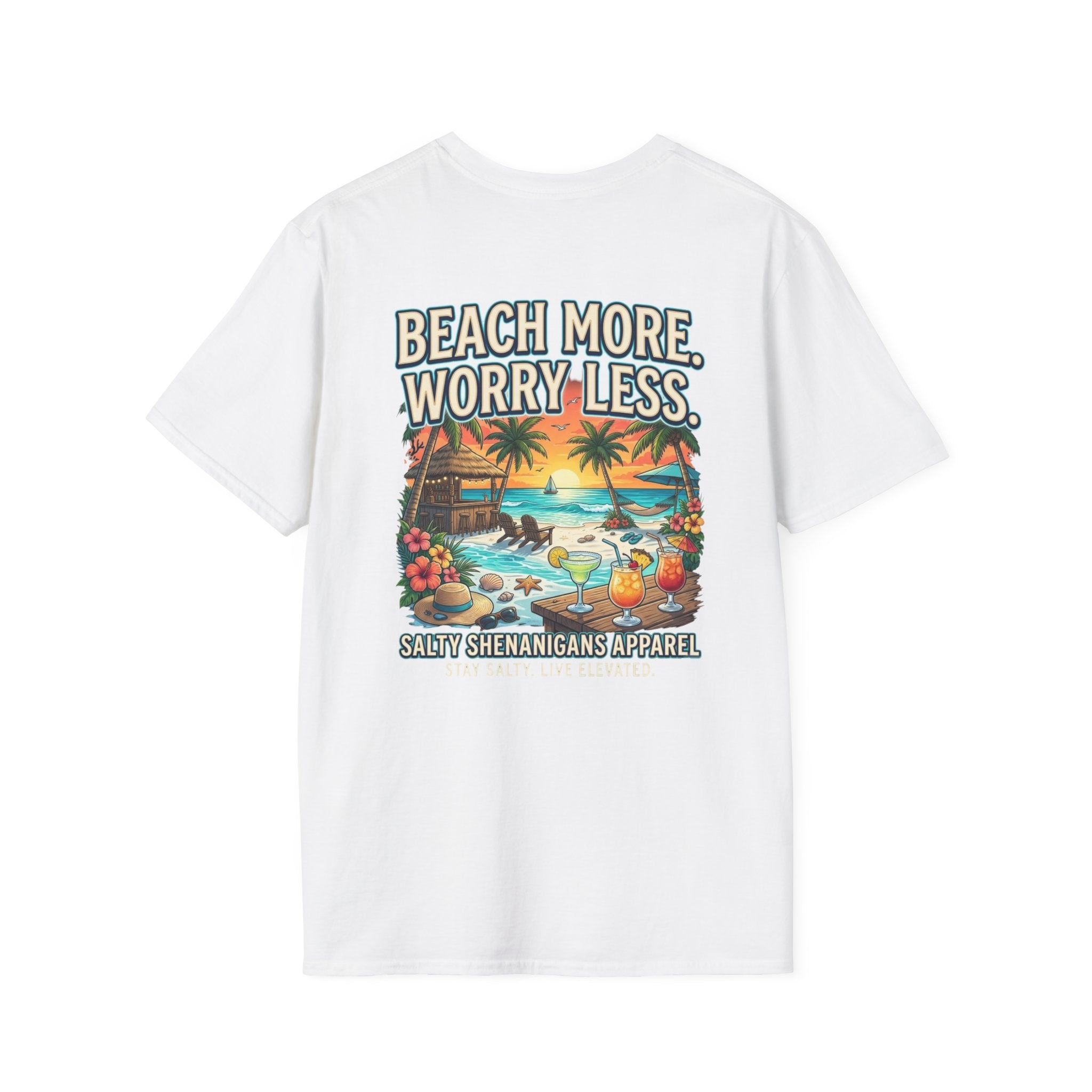 Beach More. Worry Less. Coastal Beach Tee Printify