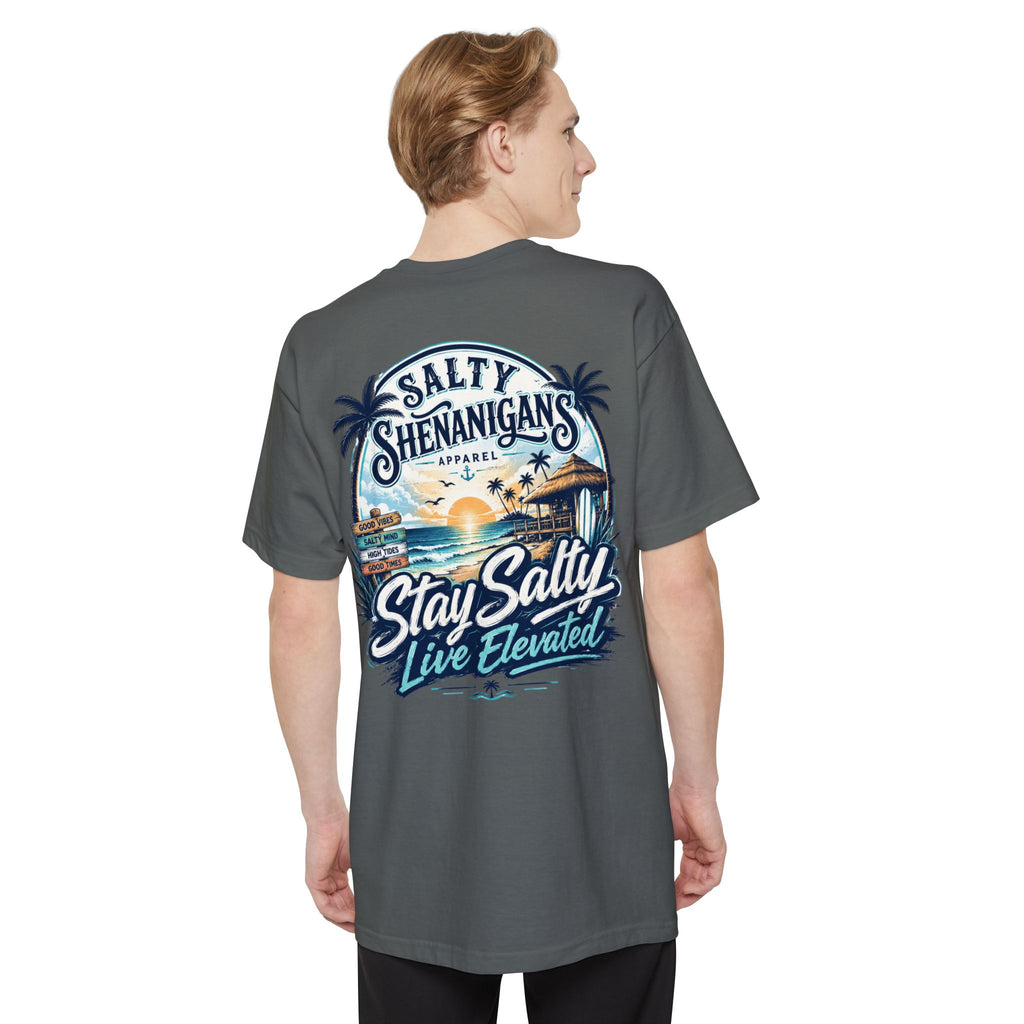 Stay Salty, Live Elevated Coastal Beach Bar Tall Tee Printify