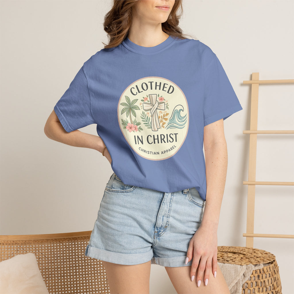 Clothed in Christ Graphic T-Shirt — Christian Faith Tee Printify