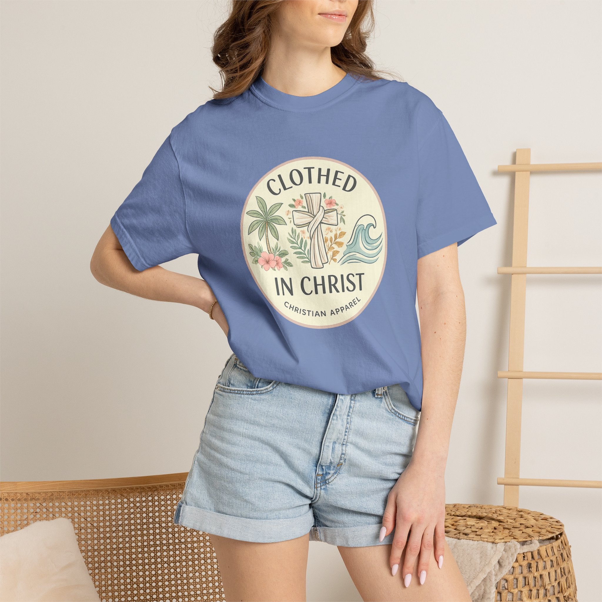 Clothed in Christ Graphic T-Shirt — Christian Faith Tee Printify