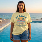 Seaside Reading Society Women's Boxy Tee — Beach Sunset Palm Graphic Printify