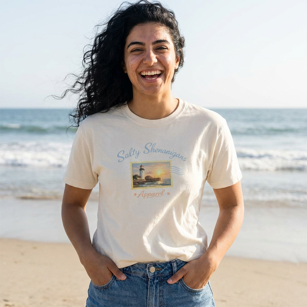 Women's Boxy Tee - 'Salty Shenanigans' Beach Sunset Graphic