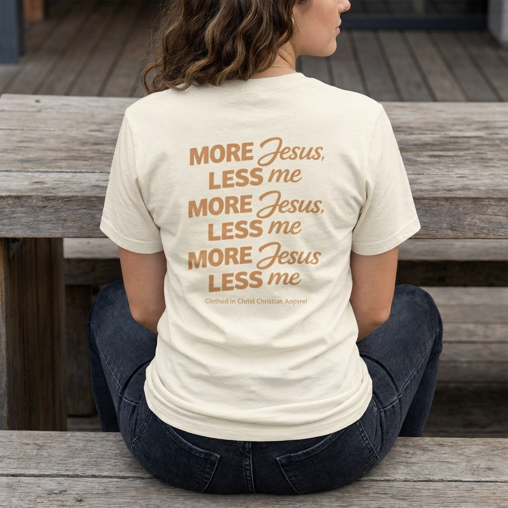 Clothed In Christ - More Jesus Less Me T-Shirt — Faith-Based Christian Graphic Tee Printify