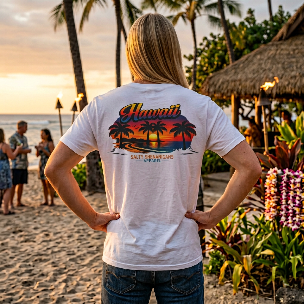 Hawaii Beach Palm T-Shirt Printify