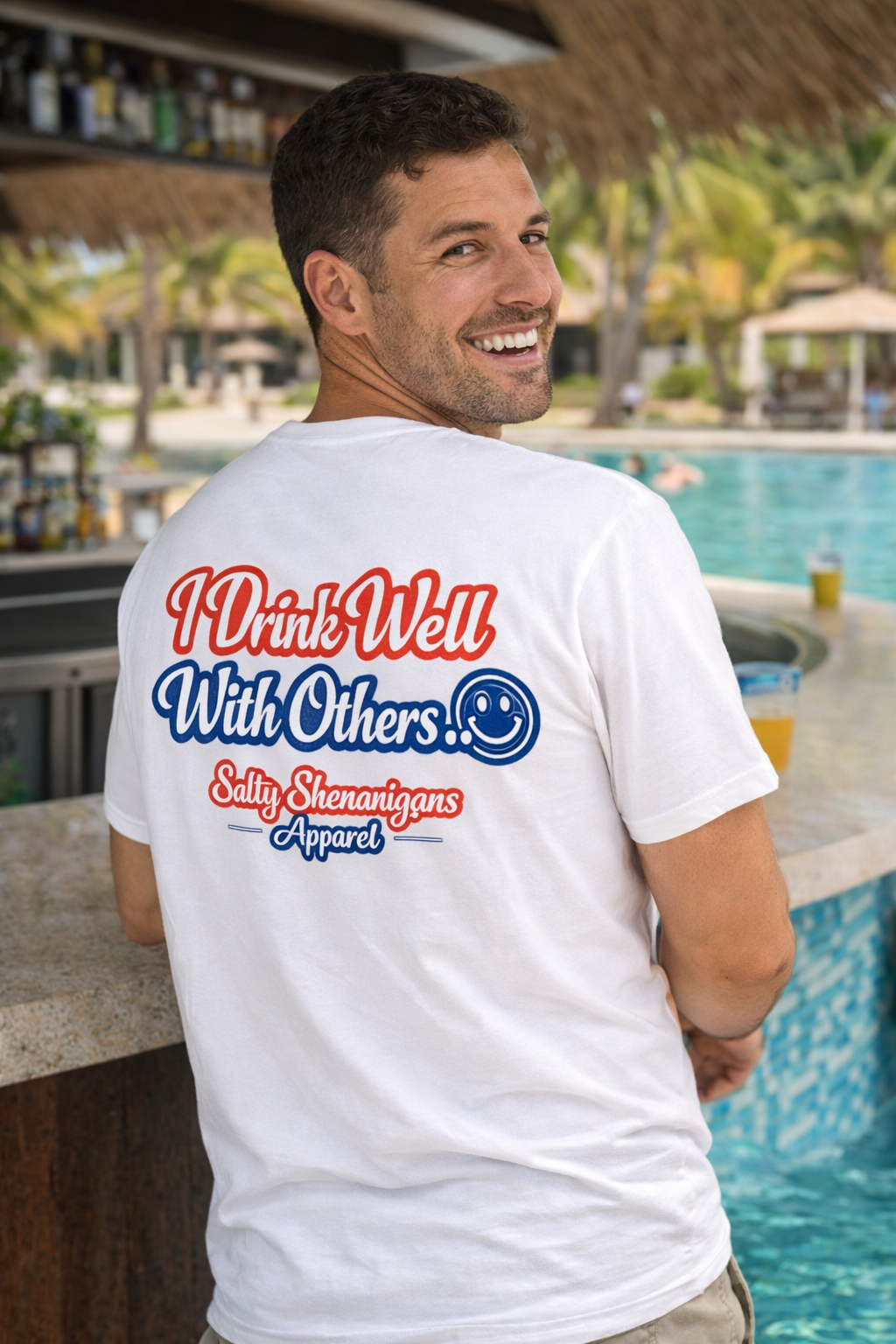I Drink Well With Others Funny T-shirt Salty Shenanigans Apparel Printify