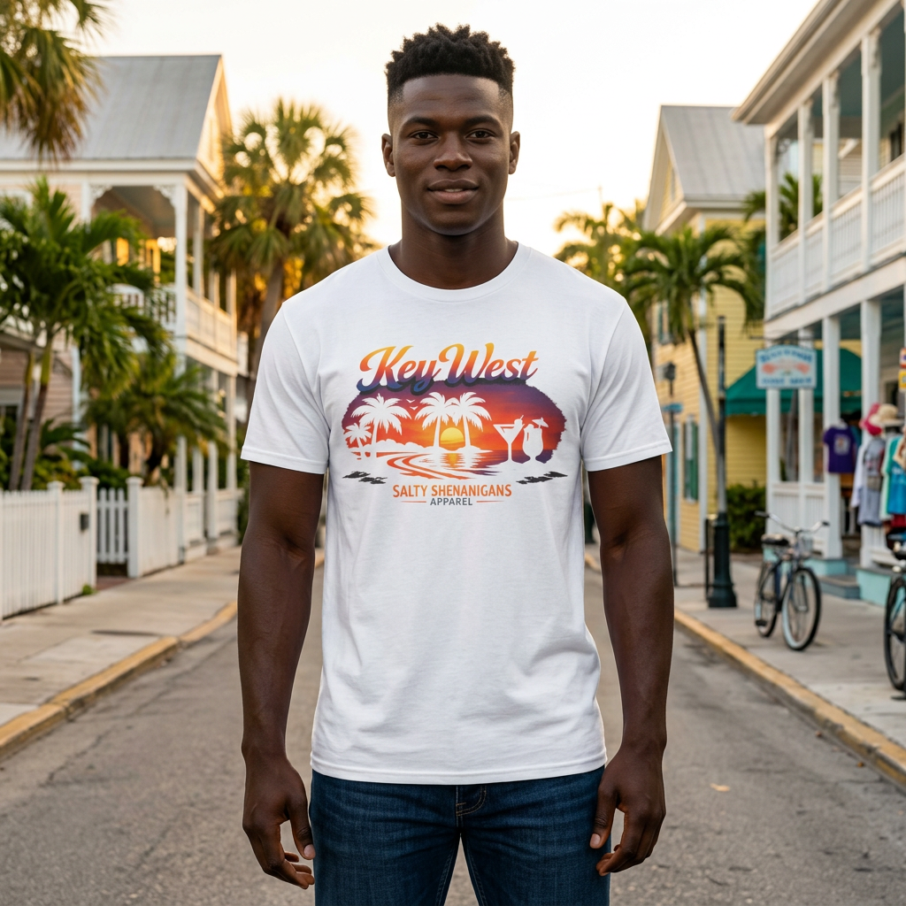 Key West Beach Palm T-Shirt Printify