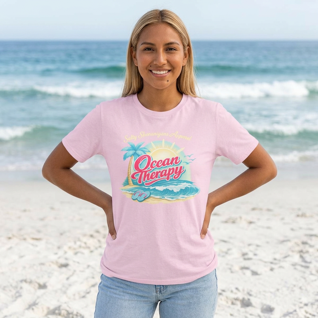 Salty Shenanigans Apparel Ocean Therapy T-Shirt Printify