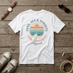 Salty Shenanigans Apparel Sand, Sea & Sunsets T-Shirt Printify