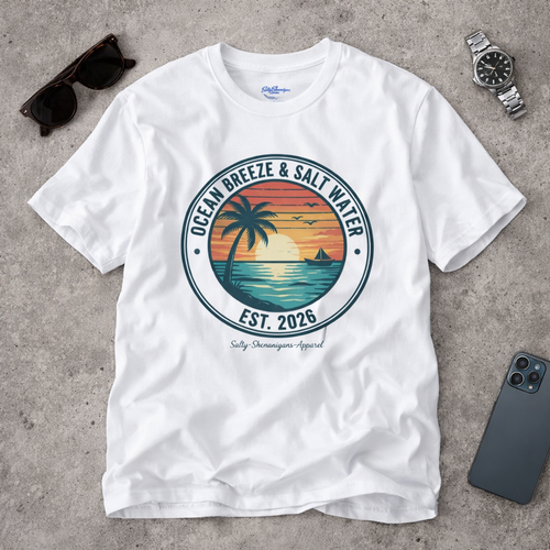 Copy of Salty Shenanigans Apparel Ocean Breeze & Salt Water T-Shirt Printify