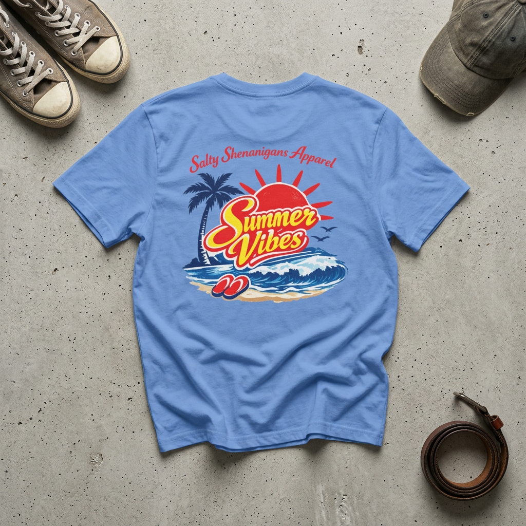 Salty Shenanigans Apparel Summer Vibes T-Shirt Printify