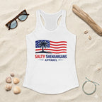 Women's Salty Shenanigans American Flag Racerback Tank Printify